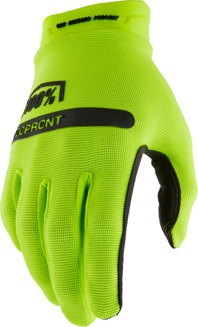 100% Ridecamp Riding Gloves - Fluorescent Yellow, Large