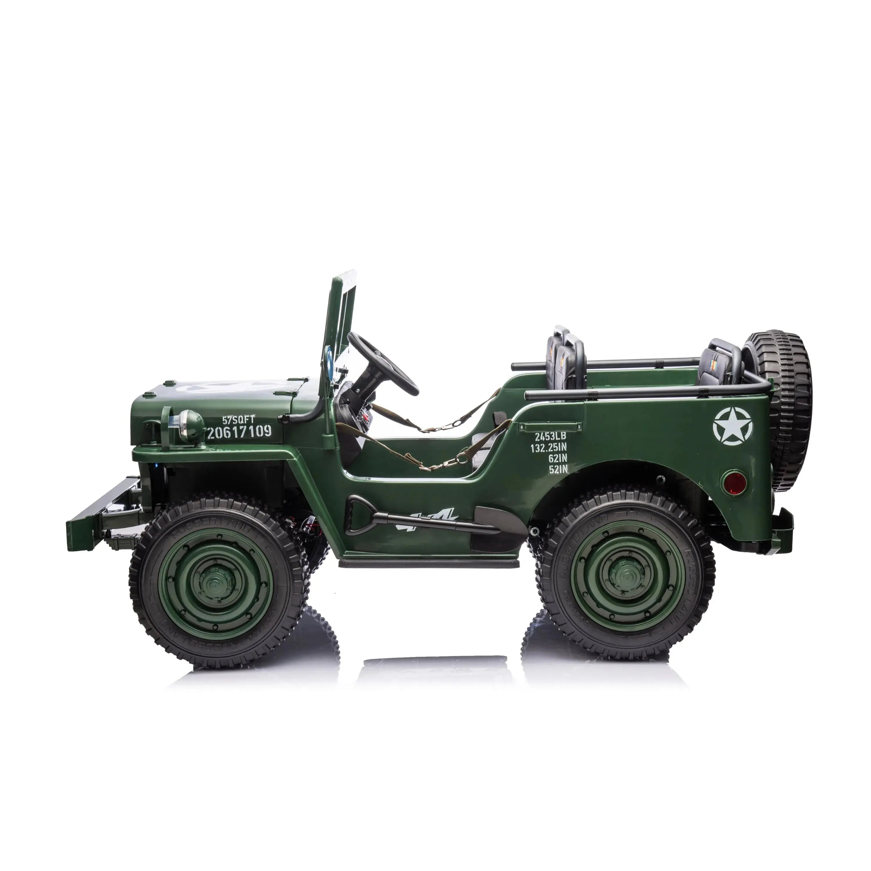 Photo of 24V Freddo Military Willy Truck 3 Seater Electric Ride on by Freddo Toys - Premium Electric Kids Cars for UTVs / Side by Sides