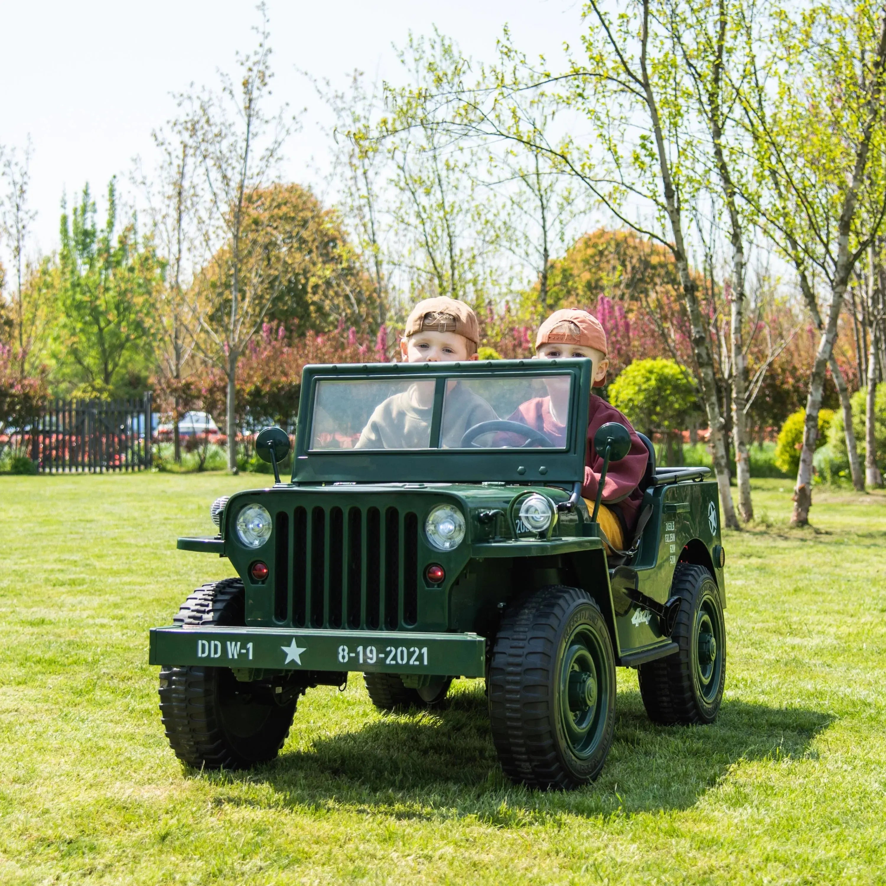 Photo of 24V Freddo Military Willy Truck 3 Seater Electric Ride on by Freddo Toys - Premium Electric Kids Cars for UTVs / Side by Sides