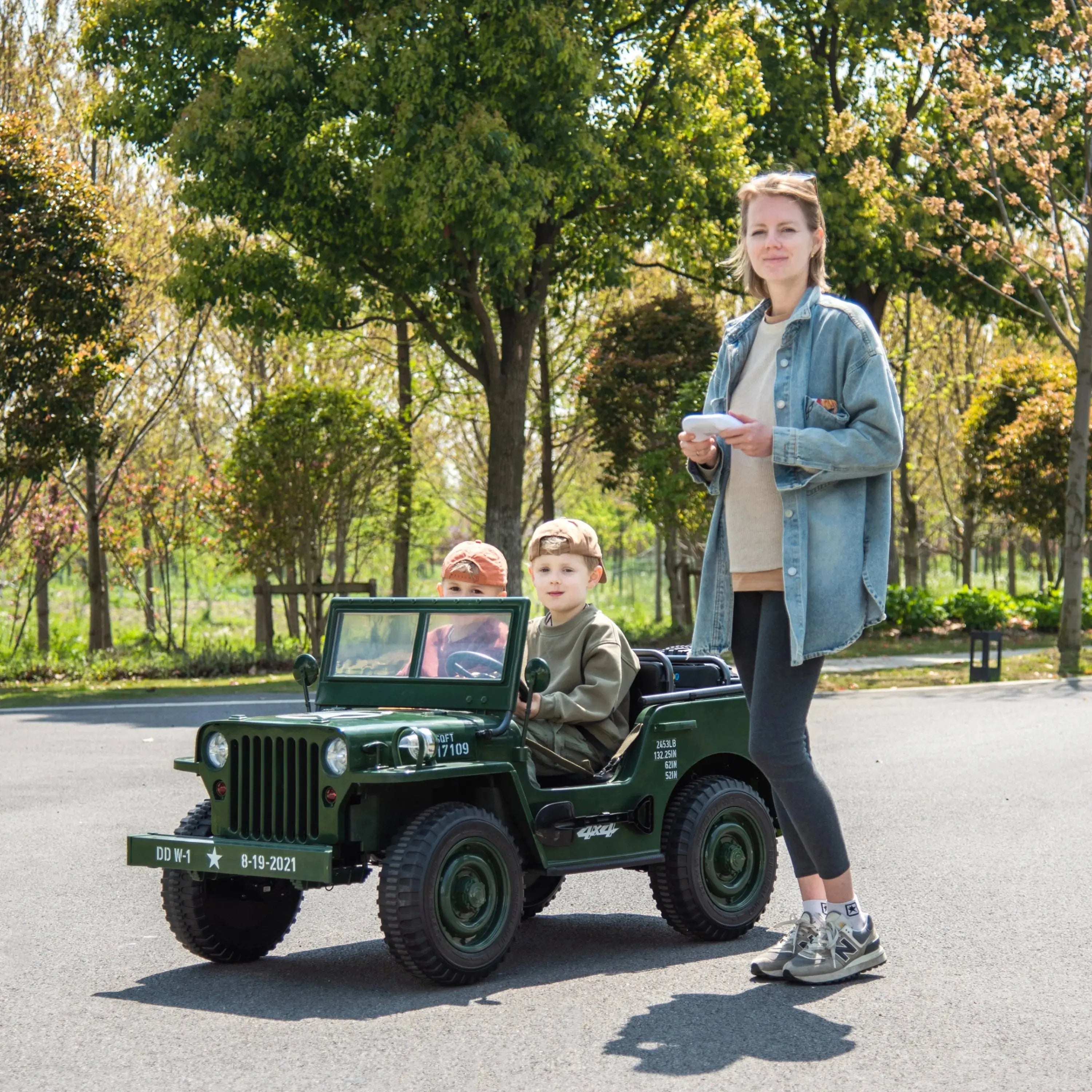 Photo of 24V Freddo Military Willy Truck 3 Seater Electric Ride on by Freddo Toys - Premium Electric Kids Cars for UTVs / Side by Sides