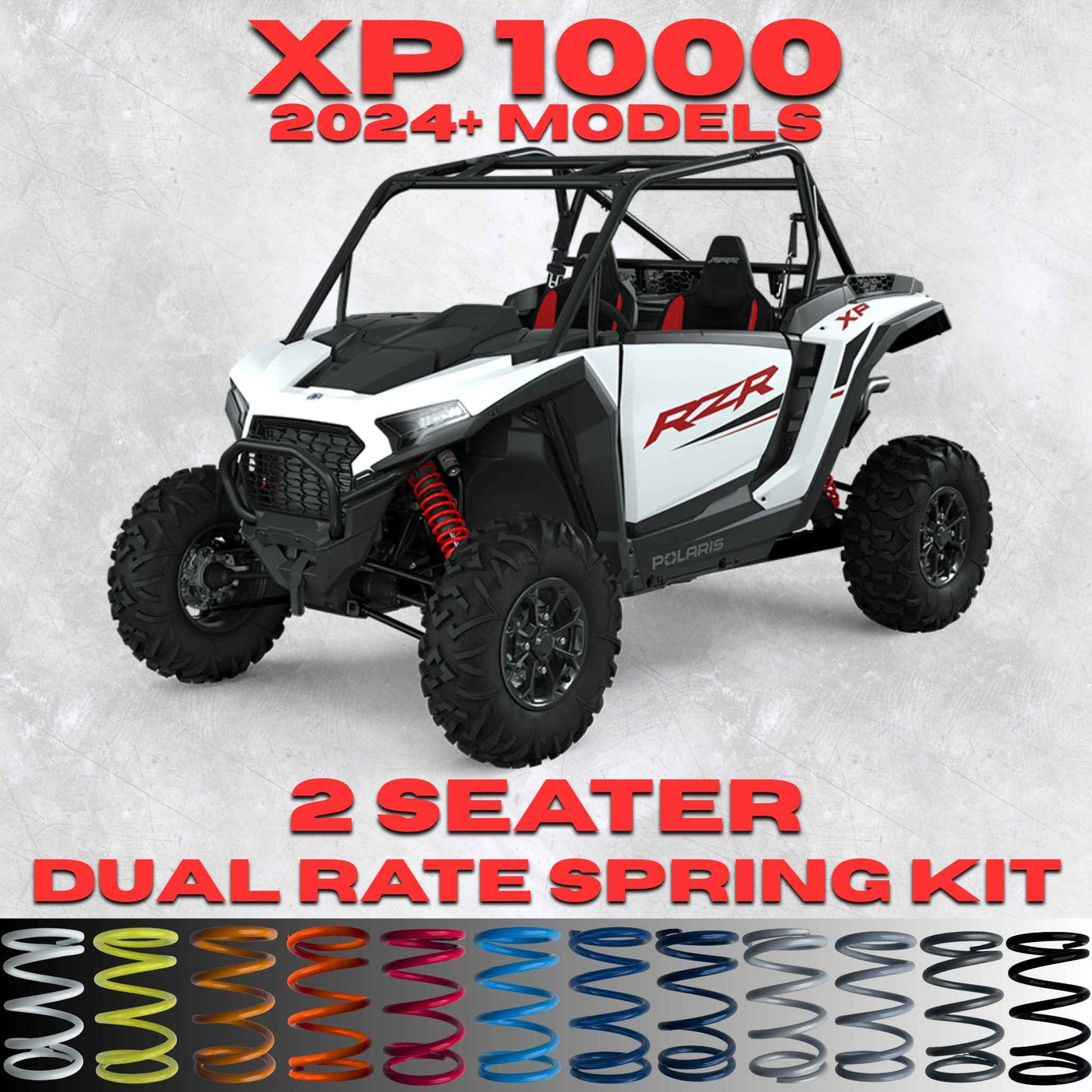 Polaris RZR XP 1000 2 Seater Dual Rate Spring Kit - 80% Better Ride + 2-3" Lift (2024+)