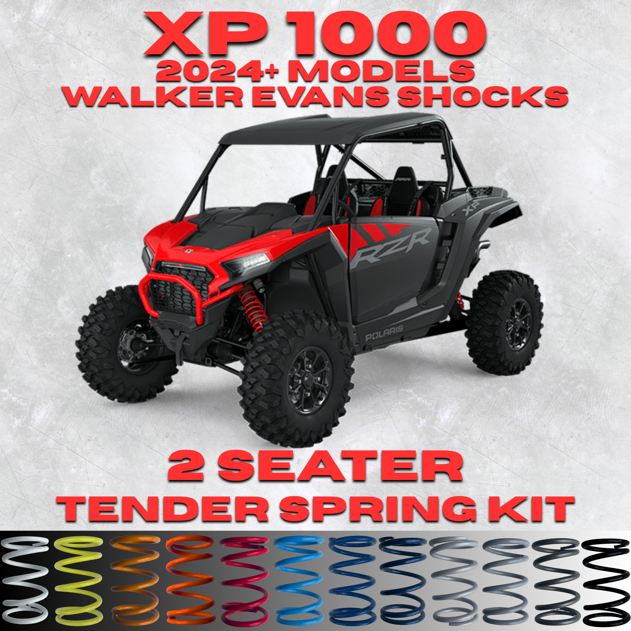 AllThingz UTV Polaris RZR XP 1000 2 Seater Tender Spring Kit - 2-3" Lift + 80% Better Ride (2024+)
