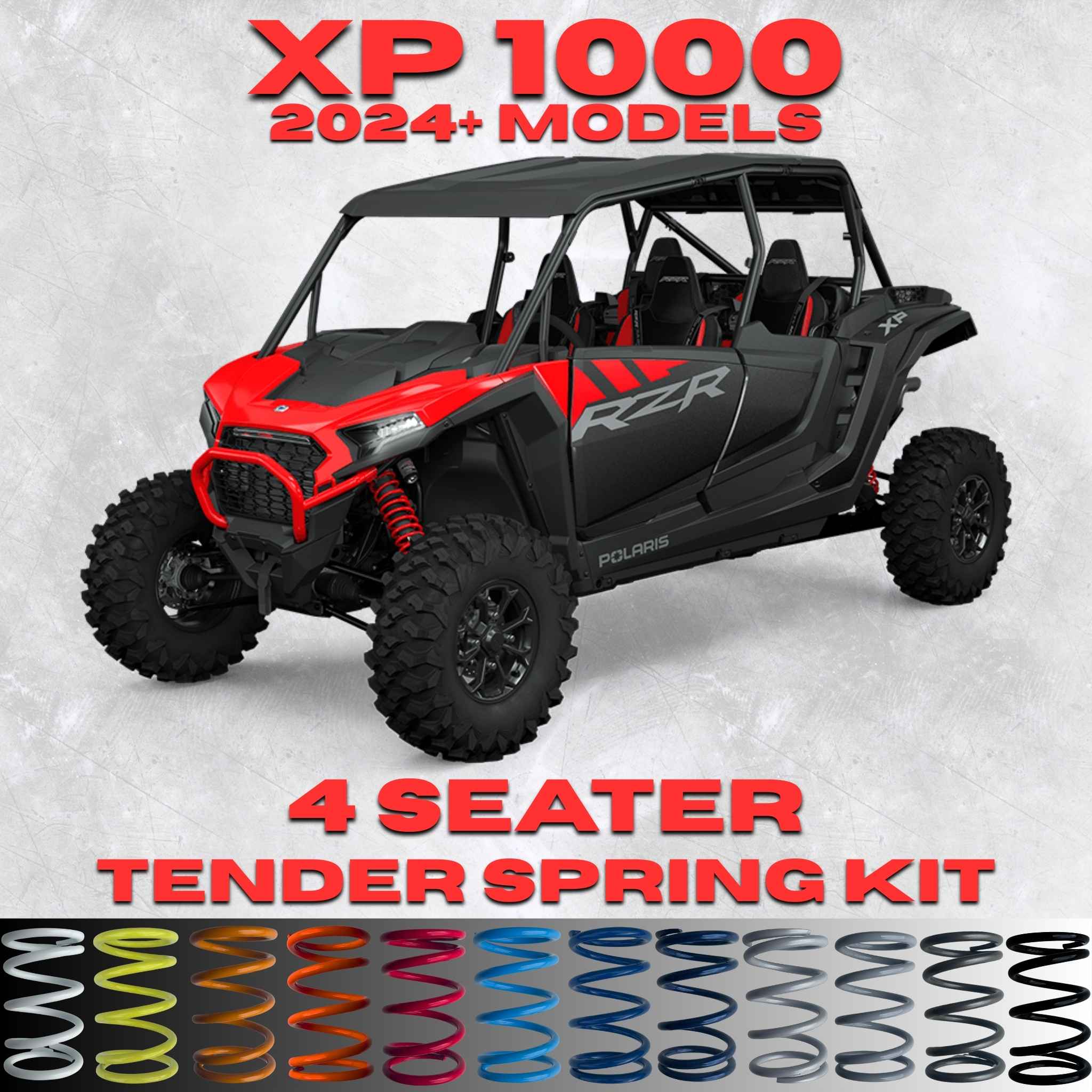 AllThingz UTV Polaris RZR XP 1000 4 Seater Tender Spring Kit - 2-3" Lift + 80% Better Ride (2024+)