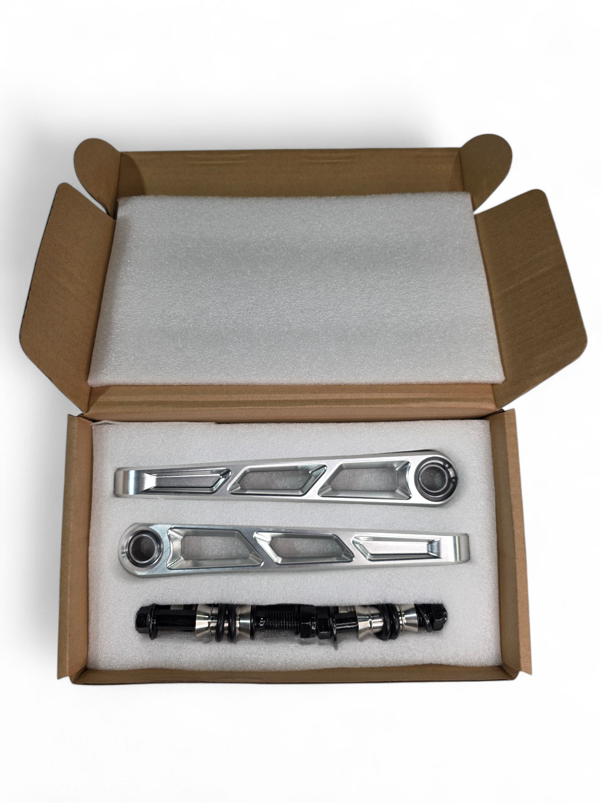 Photo of 2024+ Can Am Maverick R Front Sway Bar Links Anodized (Clear) by Elektric Offroad - Premium for UTVs / Side by Sides