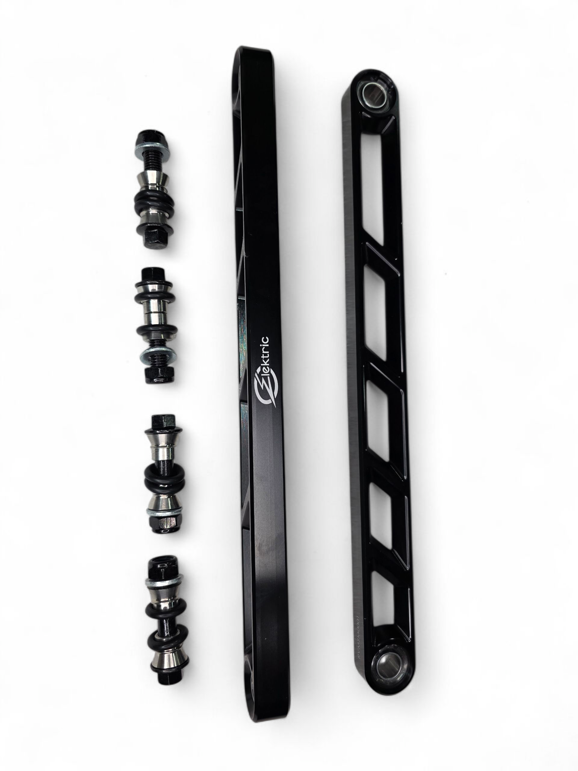 Photo of 2024+ Can Am Maverick R Rear Sway Bar Links Anodized Black by Elektric Offroad - Premium for UTVs / Side by Sides