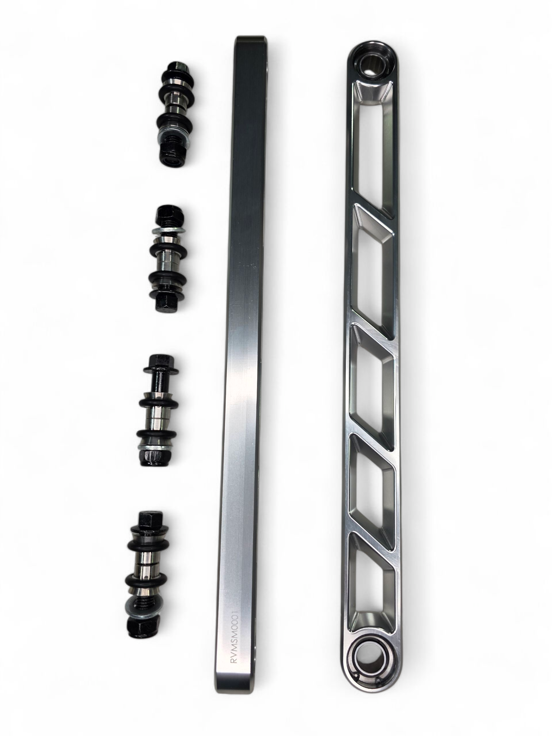 Photo of 2024+ Can Am Maverick R Rear Sway Bar Links Anodized Clear by Elektric Offroad - Premium for UTVs / Side by Sides
