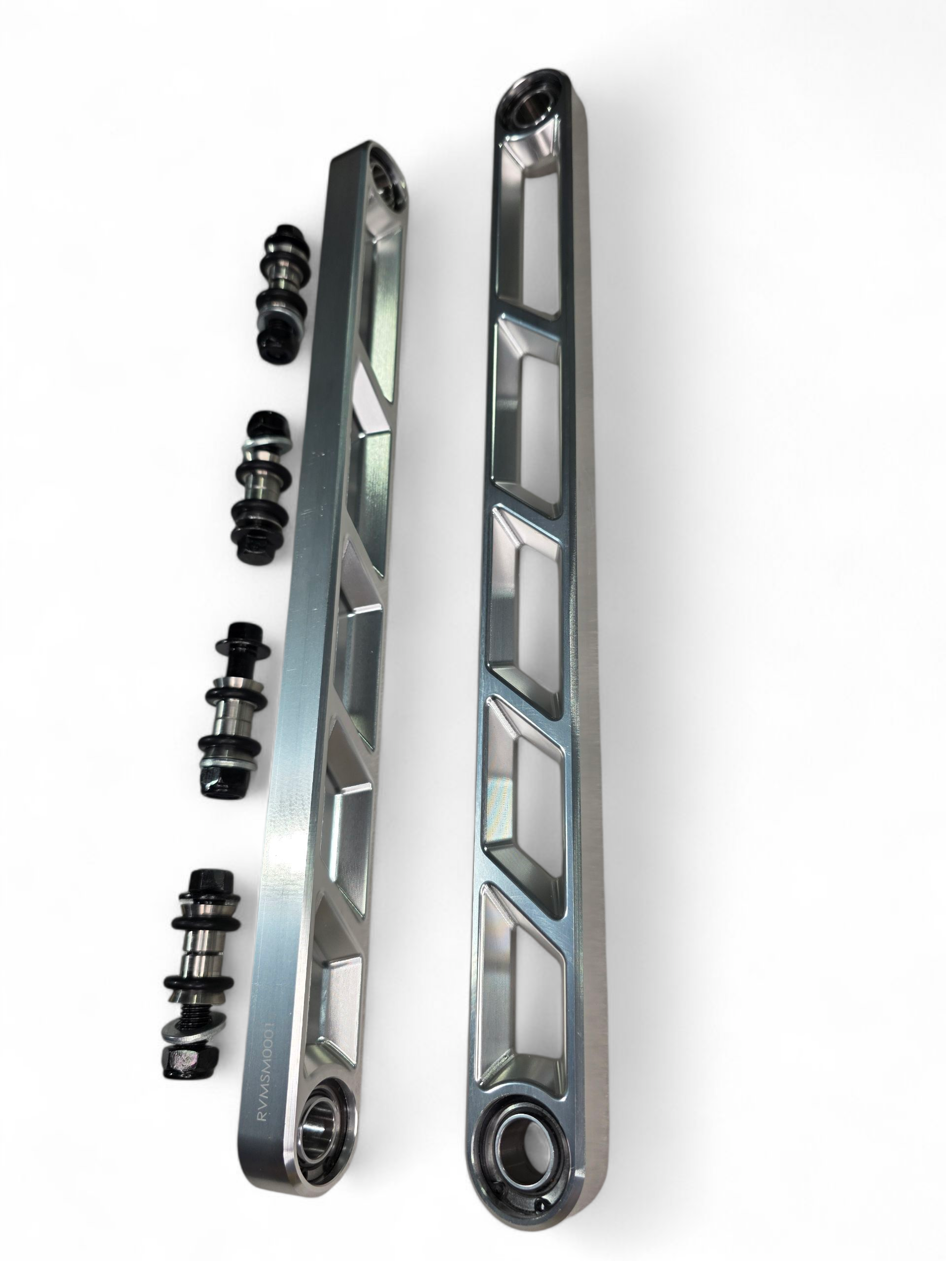Photo of 2024+ Can Am Maverick R Rear Sway Bar Links Anodized Clear by Elektric Offroad - Premium for UTVs / Side by Sides