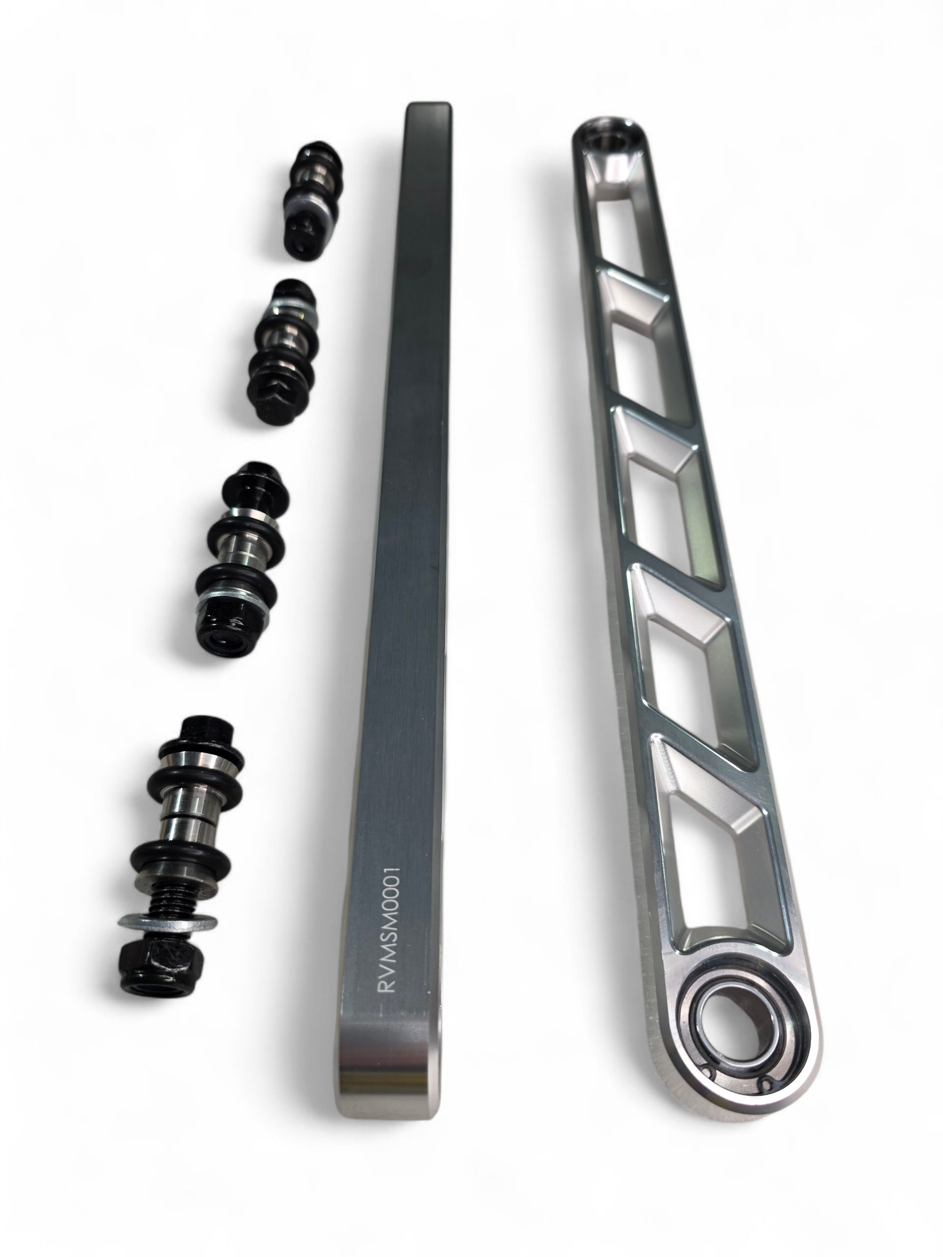 Photo of 2024+ Can Am Maverick R Rear Sway Bar Links Anodized Clear by Elektric Offroad - Premium for UTVs / Side by Sides