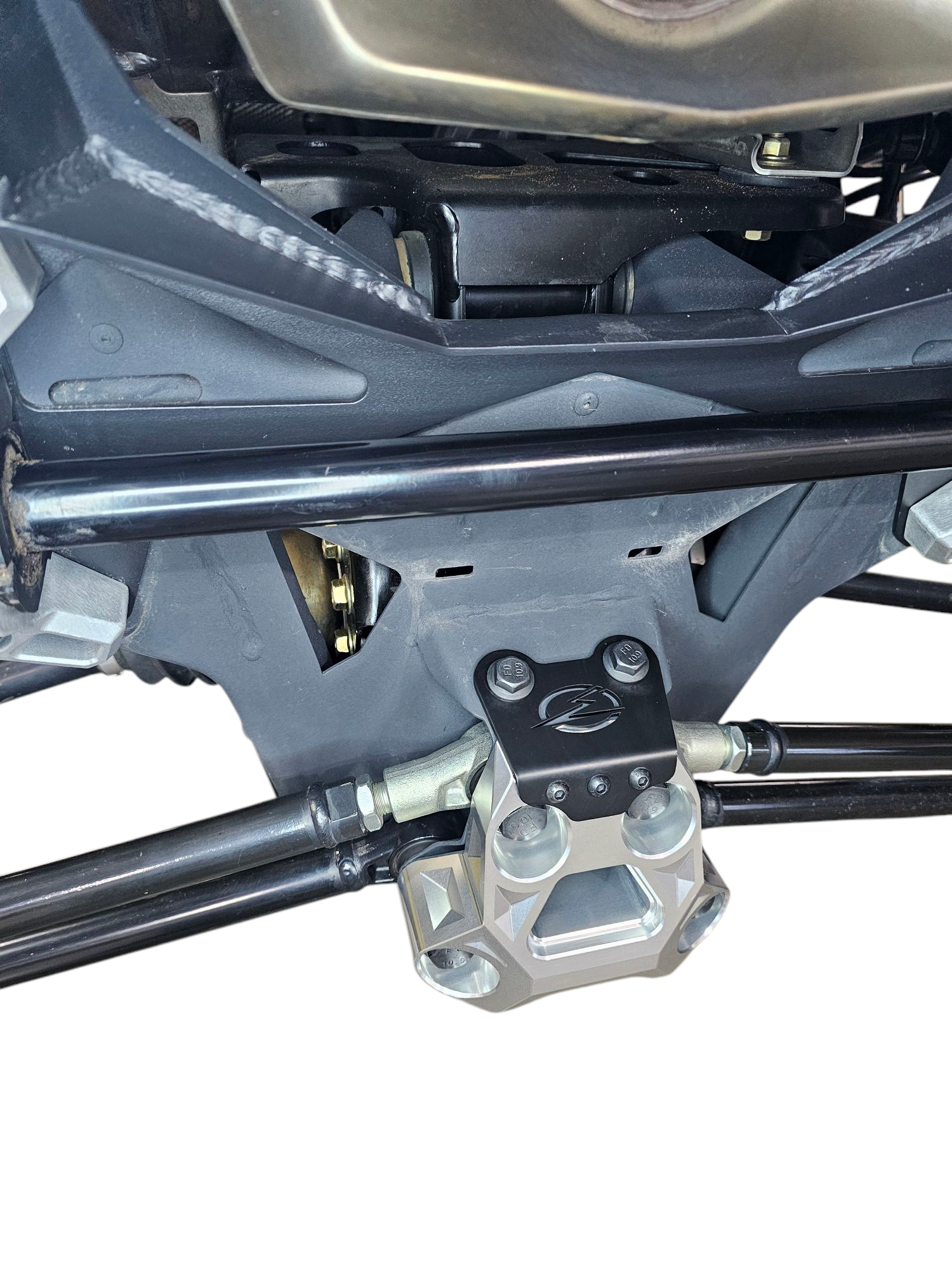 Photo of 2024+ Can Am Maverick R Radius Rod Plate (Clear) by Elektric Offroad - Premium for UTVs / Side by Sides