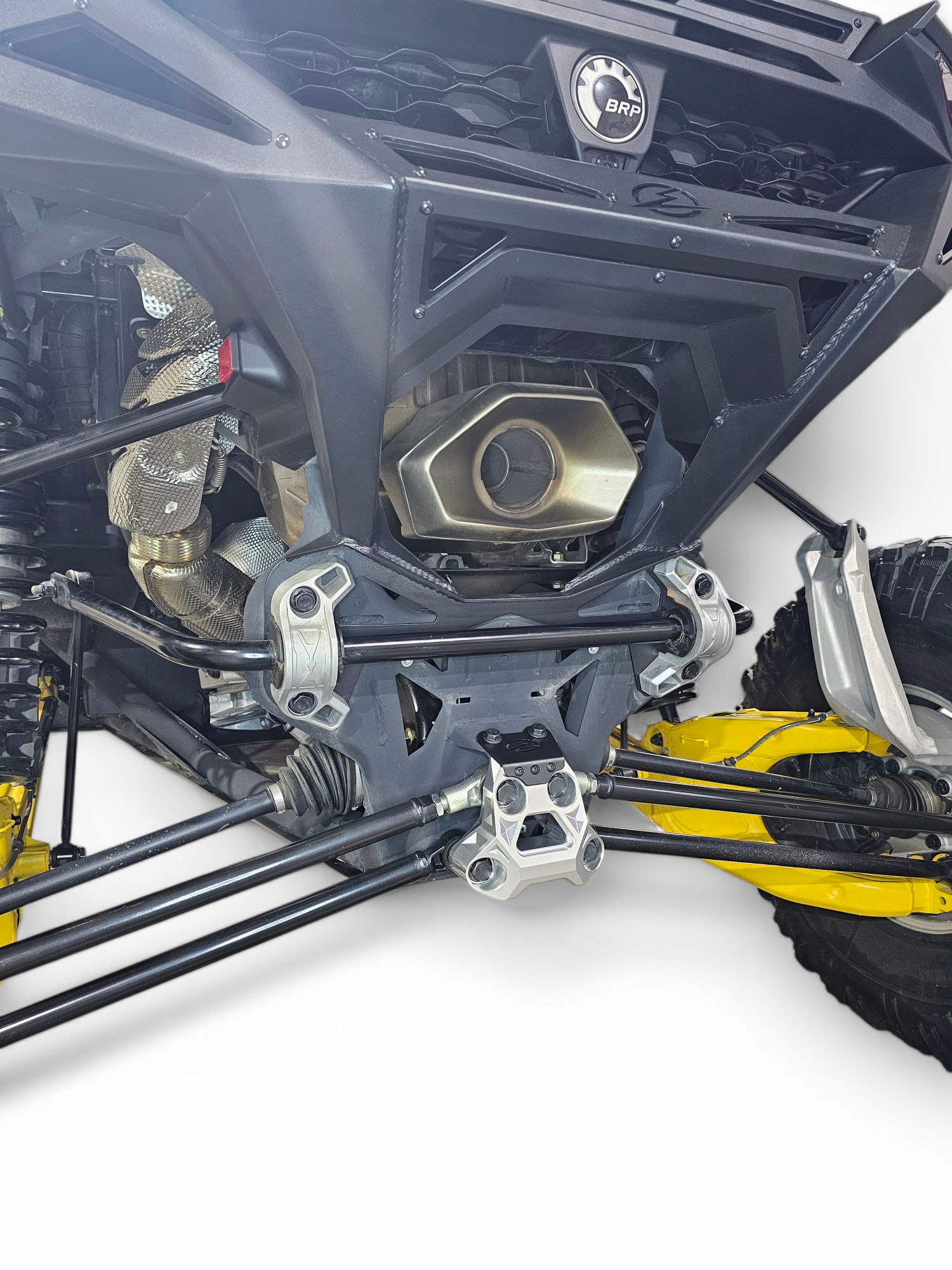 Photo of 2024+ Can Am Maverick R Radius Rod Plate (Clear) by Elektric Offroad - Premium for UTVs / Side by Sides