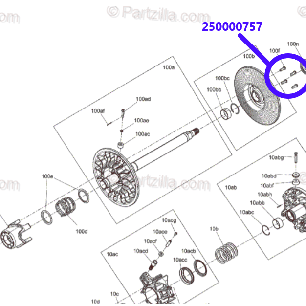 Photo of RPM SXS RPM Ski-Doo & X3 Titanium Governor Cup Bolt Set, Screw Button (QTY 6) M8X25MM OEM #250000757 by RPM SXS - Premium for UTVs / Side by Sides