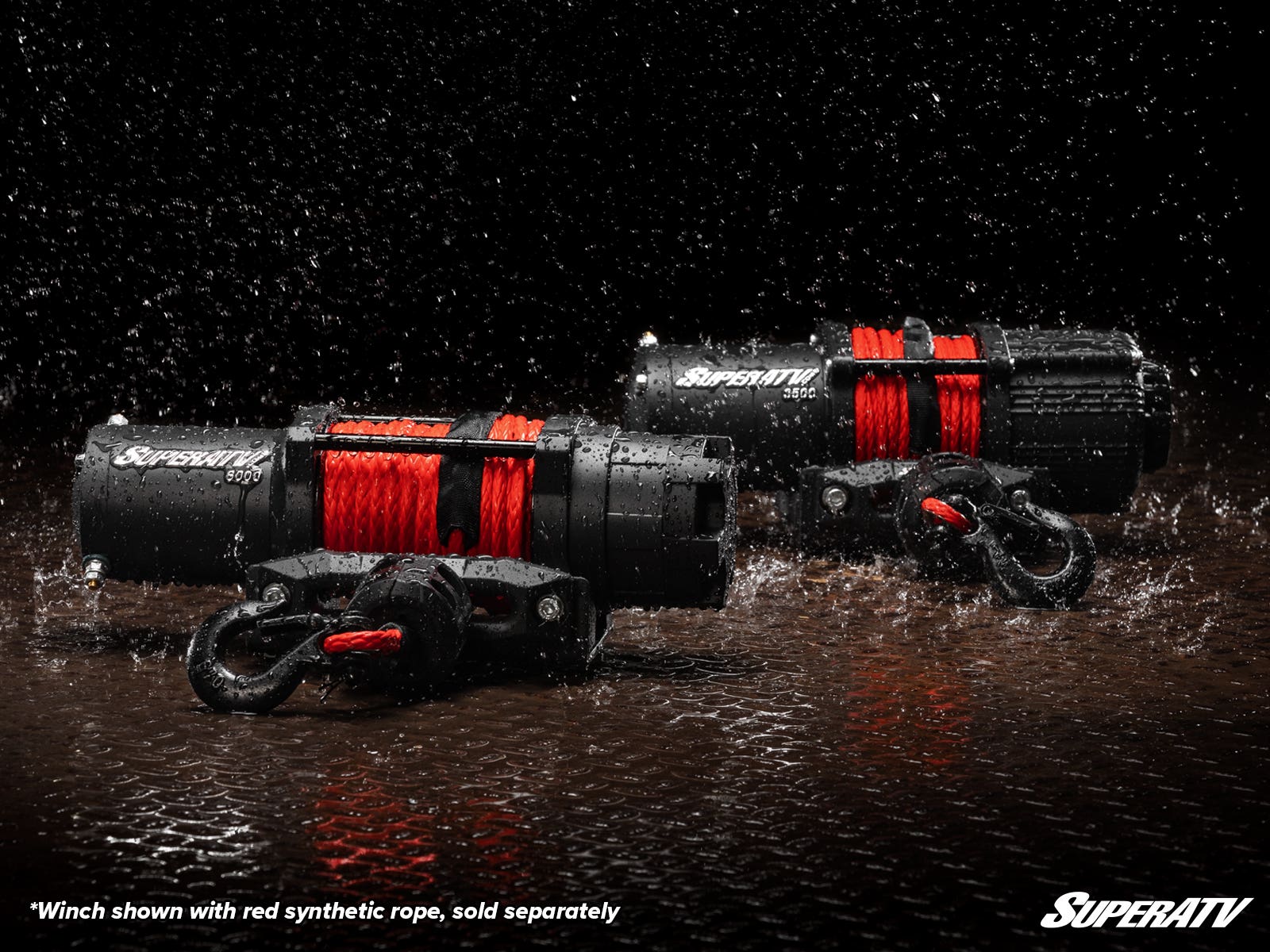 Photo of SuperATV 2500 lb. Black Ops UTV/ATV Synthetic Rope Winch by SuperATV - Premium Winches & Winch Mounts for UTVs / Side by Sides