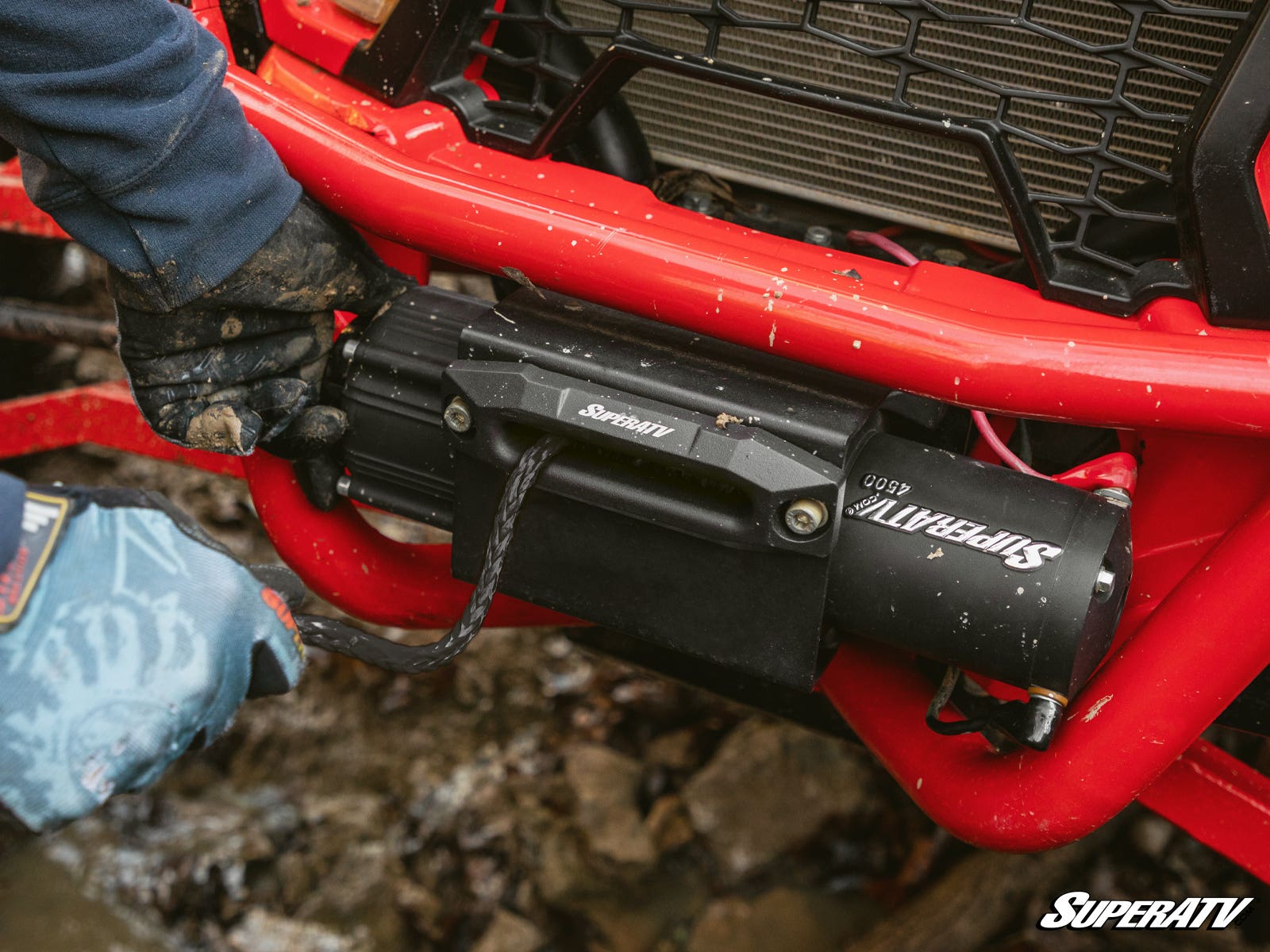 Photo of SuperATV 2500 lb. Black Ops UTV/ATV Synthetic Rope Winch by SuperATV - Premium Winches & Winch Mounts for UTVs / Side by Sides