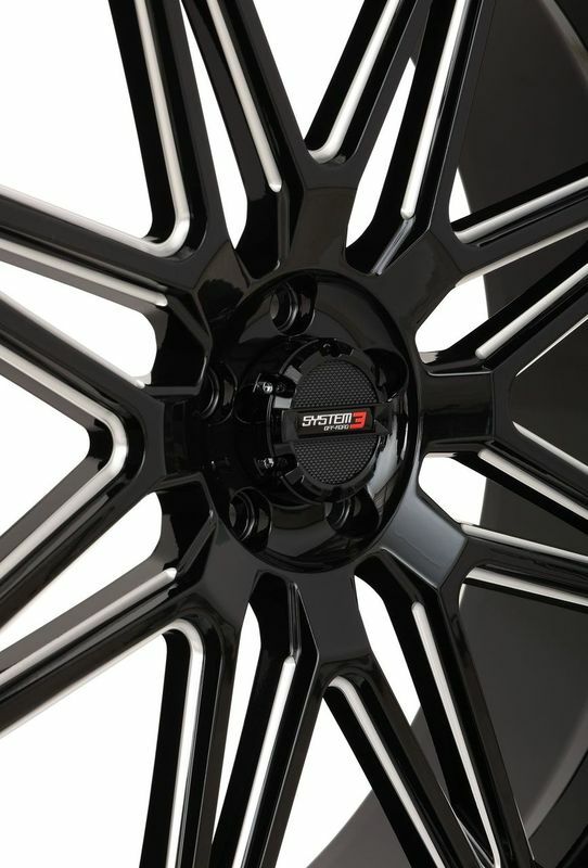 Photo of ST7 WHEEL 24X9 5+4 (0MM) 5/4.5 GLOSS BLACK MILLED by SYSTEM 3 - Premium Wheels for UTVs / Side by Sides