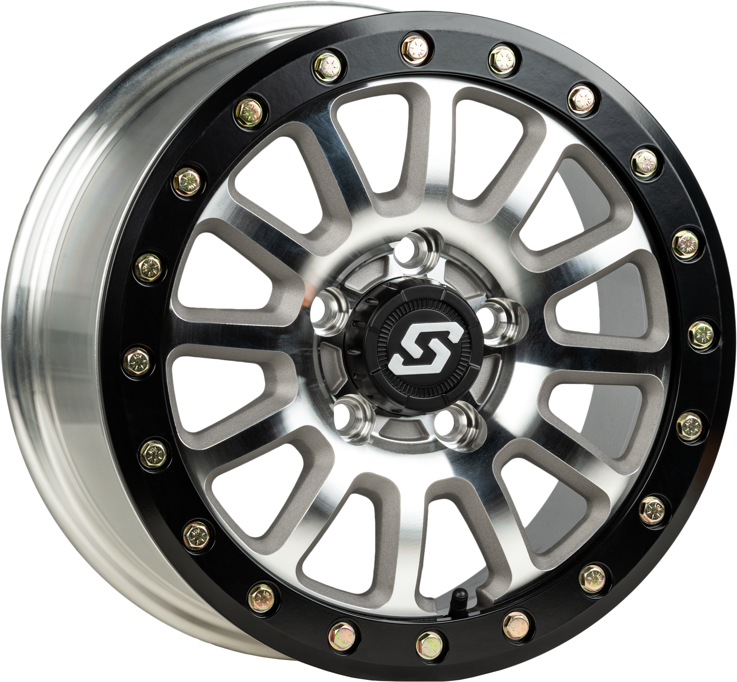 Photo of SANO BDLK WHEEL 15X7 5/4.5 6+1 (+50MM) BLK/AS CAST by SEDONA - Premium Wheels for UTVs / Side by Sides