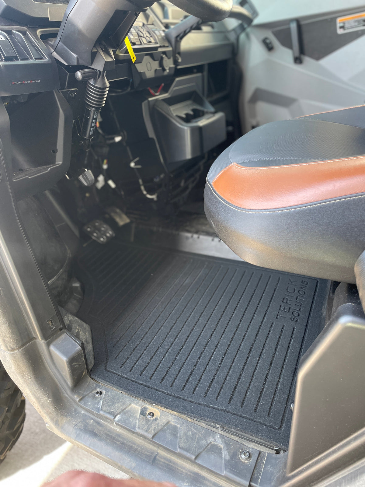 Photo of Can-Am Defender Rubber Floor Mats - 3/8" Recycled Rubber, Made in USA (2016-2025) by Terick Solutions - Premium UTV Rubber floor mats for UTVs / Side by Sides
