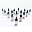 50 Caliber Racing 12 x 1.25 mm Chrome Spiked Lug Nuts - 16 Pack