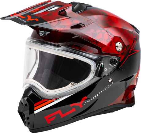 Photo of TREKKER CW CONCEAL HELMET ELEC SHLD RED/BLACK SM by FLY RACING - Premium Helmets for UTVs / Side by Sides