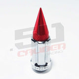 50 Caliber Racing 12 x 1.5 mm Chrome Spiked Lug Nuts Anodized - 16 Pack