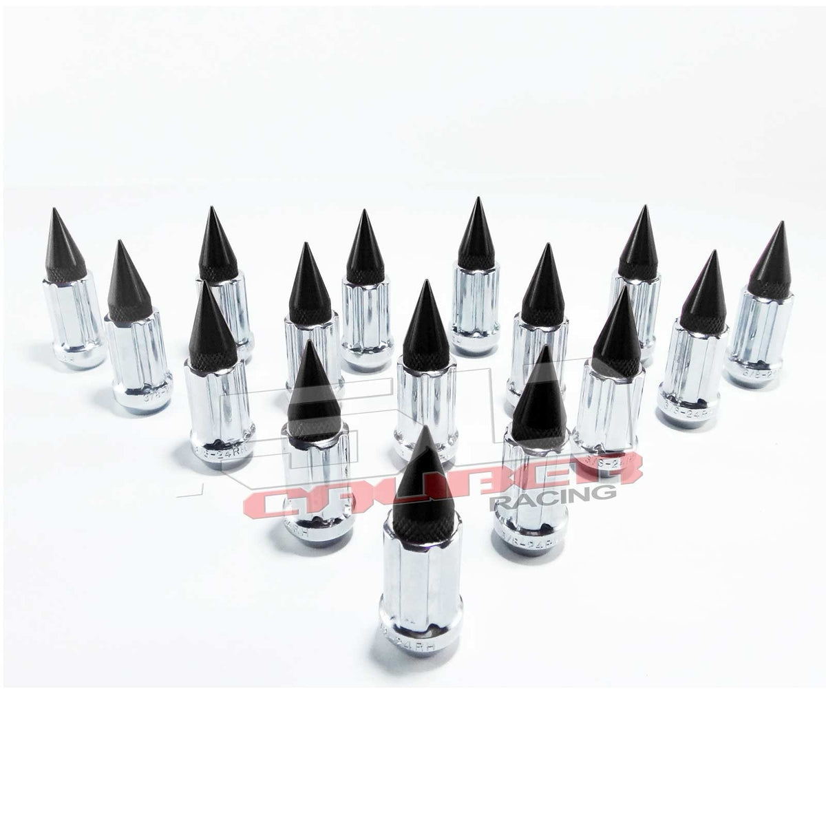 3/8 x 24 Chrome Spiked Lug Nuts - 16 Pack