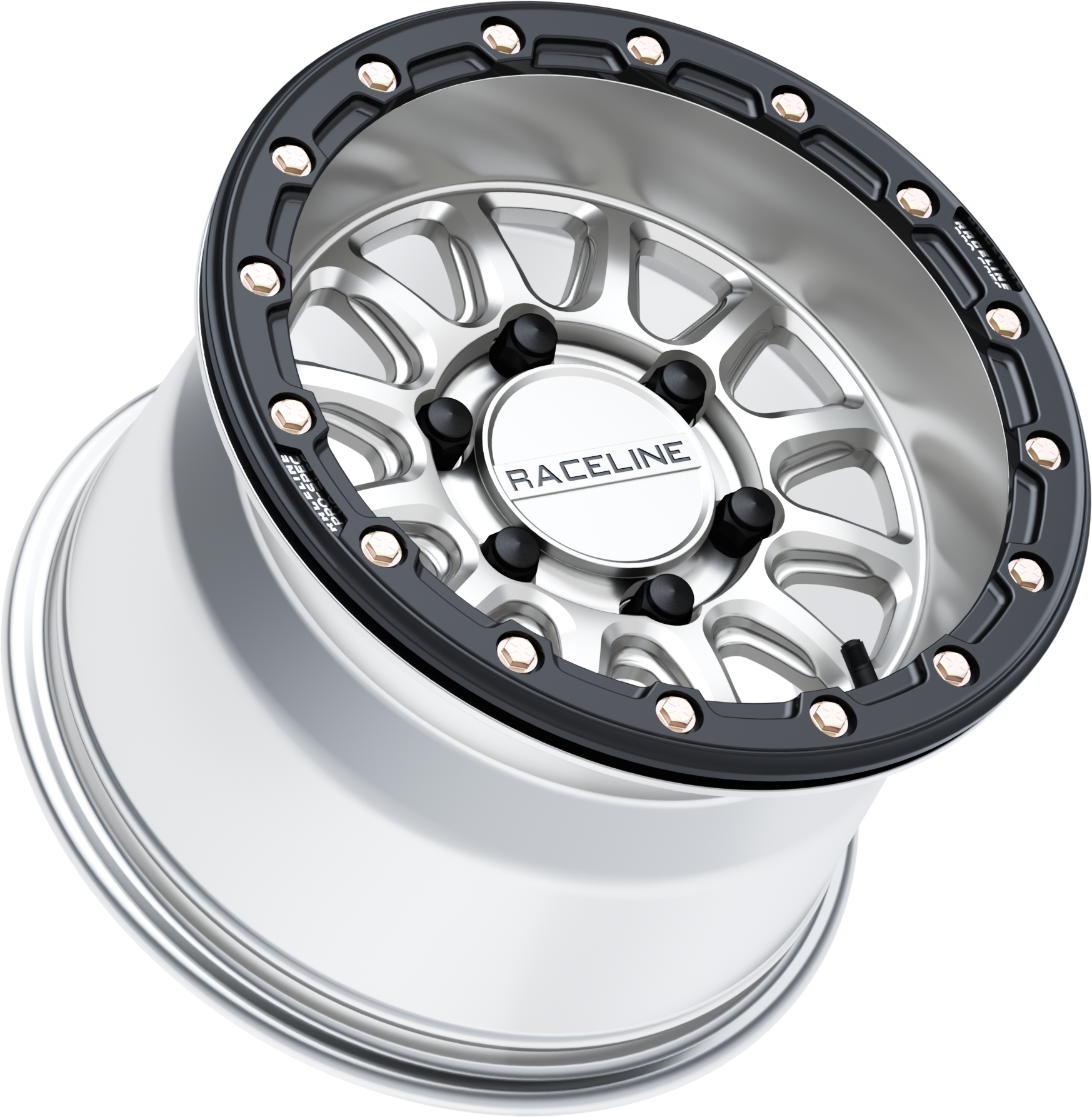 Photo of ALPHA HYPER WHEEL 6/139.7 HYPER SILVER/BLK 15X10 (+10MM) by RACELINE - Premium Wheels for UTVs / Side by Sides