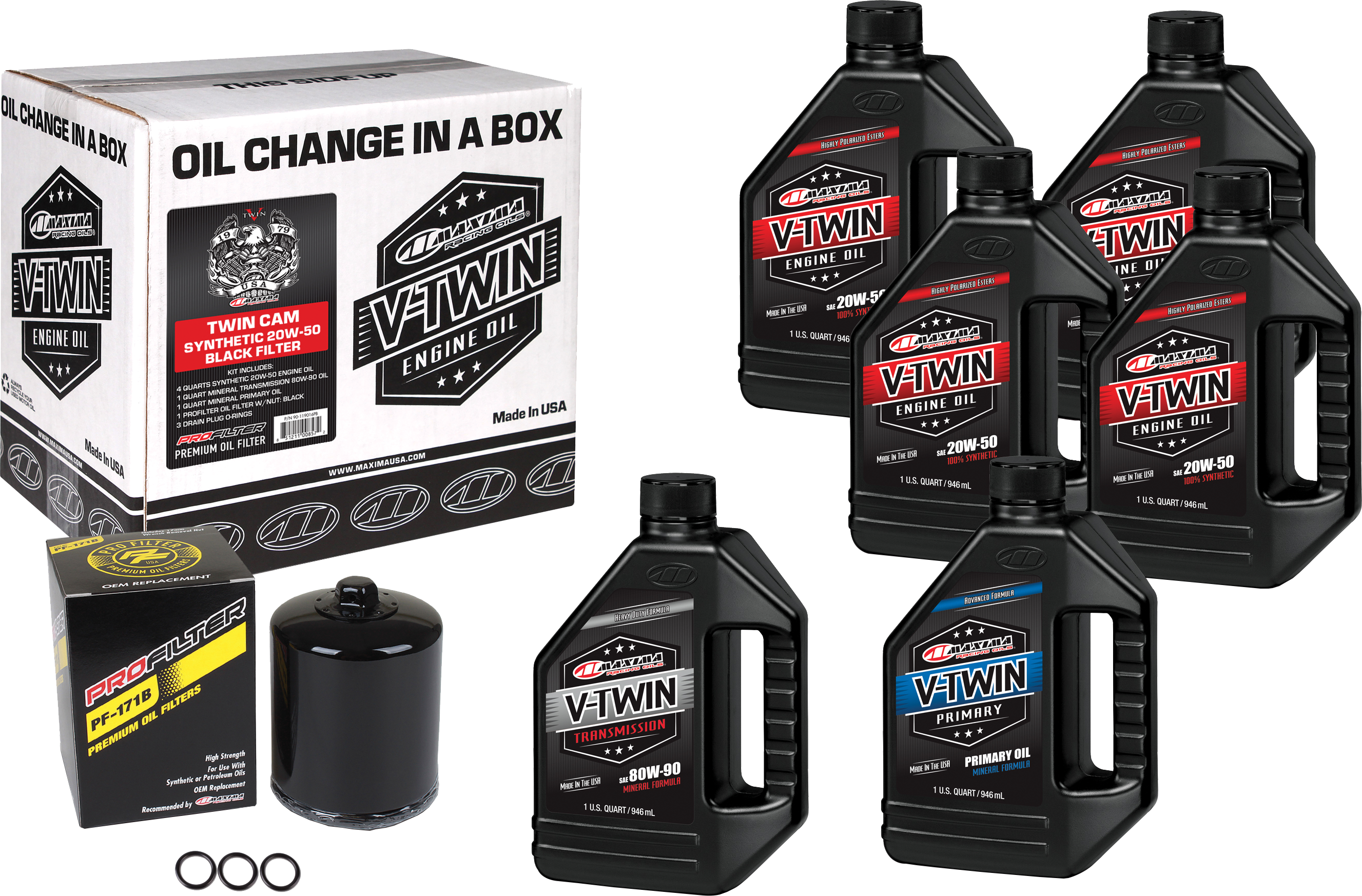 Photo of V-TWIN SYN OIL CHANGE KIT TC BLACK FILER by MAXIMA - Premium Tools for UTVs / Side by Sides