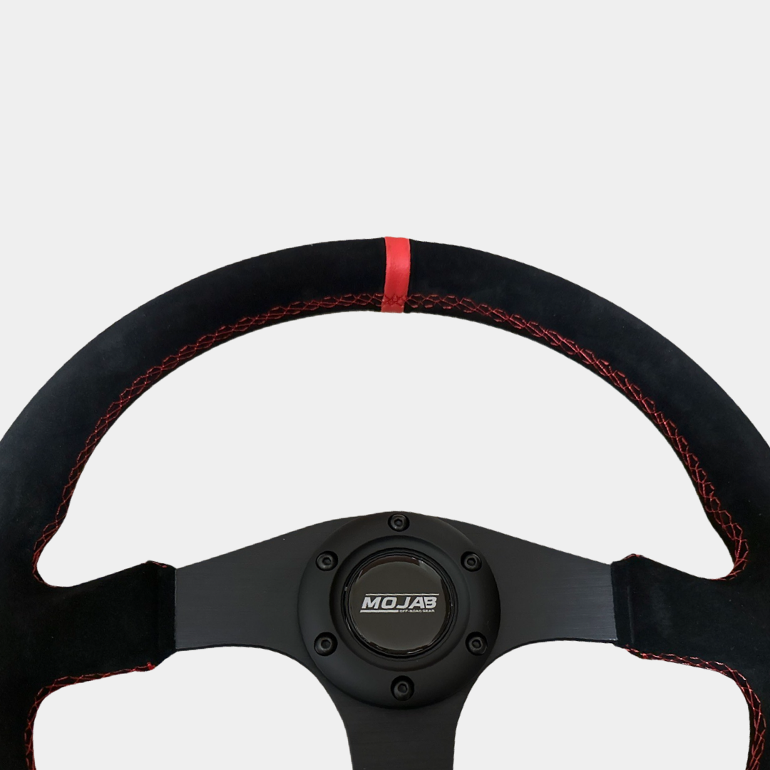 Photo of 13.5'' MOJAB Flat Steering Wheel Leather or Suede by MOJAB OFFROAD - Premium for UTVs / Side by Sides