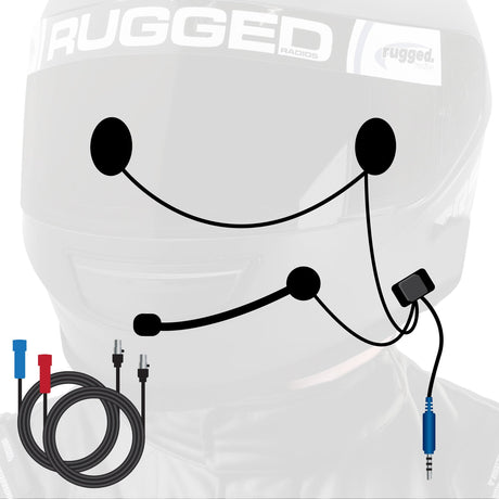 Photo of SUPER SPORT Wired Helmet and Cable Kit with Alpha Audio Speakers and Mic by Rugged Radios - Premium for UTVs / Side by Sides