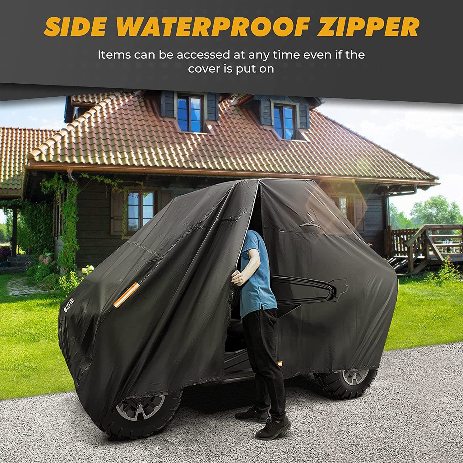 Photo of UTV 420D Waterproof Covers 2 Seater for Can-Am, Polaris, Kawasaki by Kemimoto - Premium for UTVs / Side by Sides
