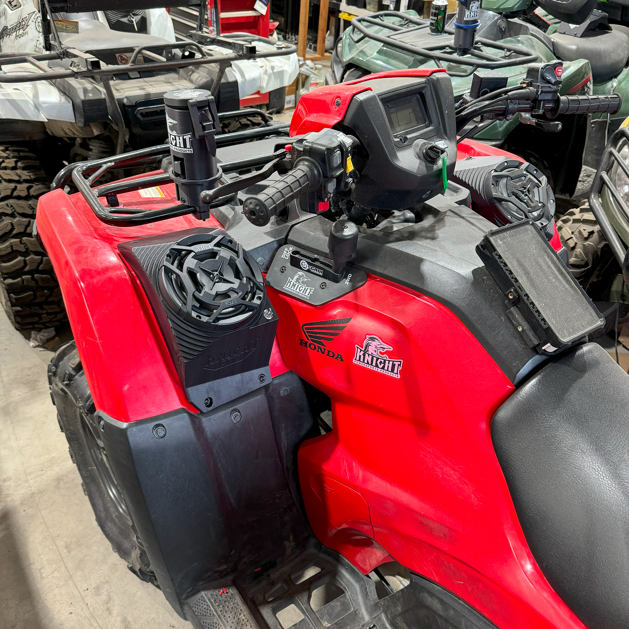 Photo of Honda Foreman and Rubicon (14–25) Bluetooth LED ATV Surround Sound System by Knight ATV - Premium Power Sports for UTVs / Side by Sides
