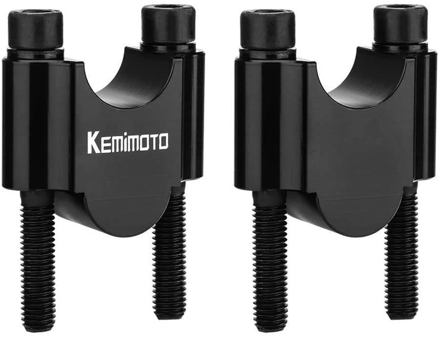 Photo of Motorcycle 7/8" Handlebar Risers 30mm Height (Black) by Kemimoto - Premium for UTVs / Side by Sides