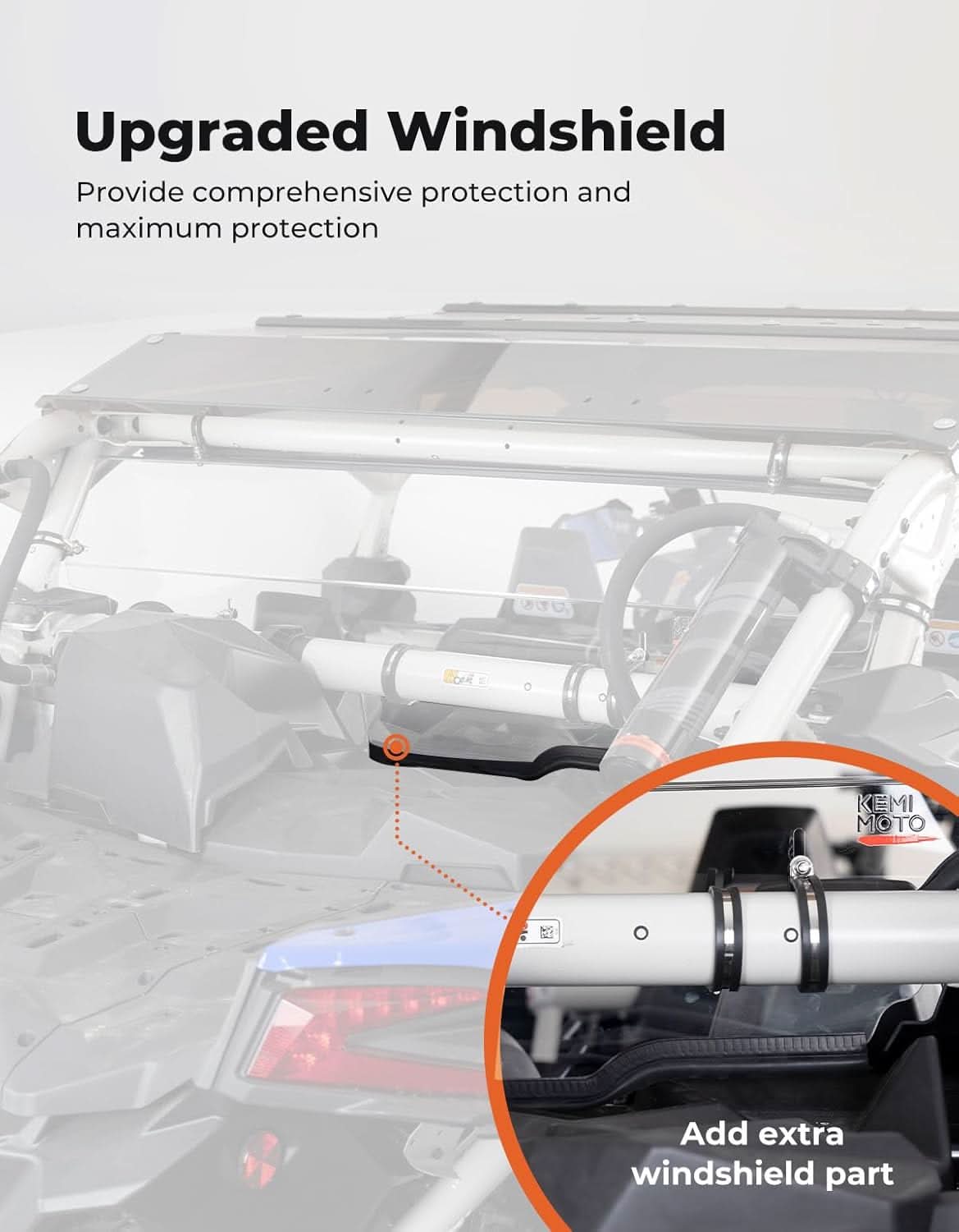 Photo of Upgraded Rear Windshield Scratch-resistant for Can-Am Maverick X3 / X3 MAX by Kemimoto - Premium for UTVs / Side by Sides