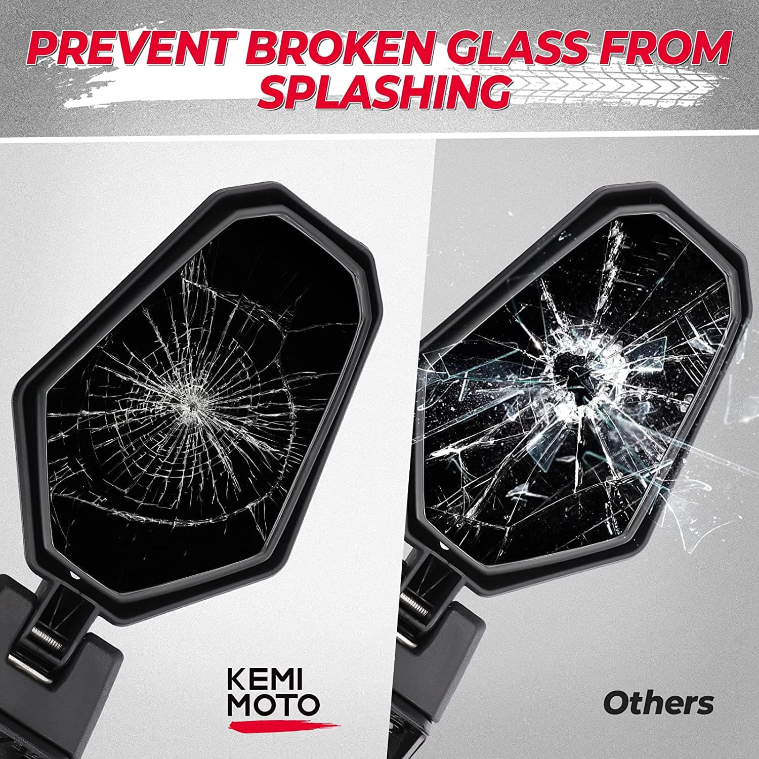 Photo of One Pair Side Mirrors for Can-Am Maverick Sport & Trail, Commander by Kemimoto - Premium for UTVs / Side by Sides