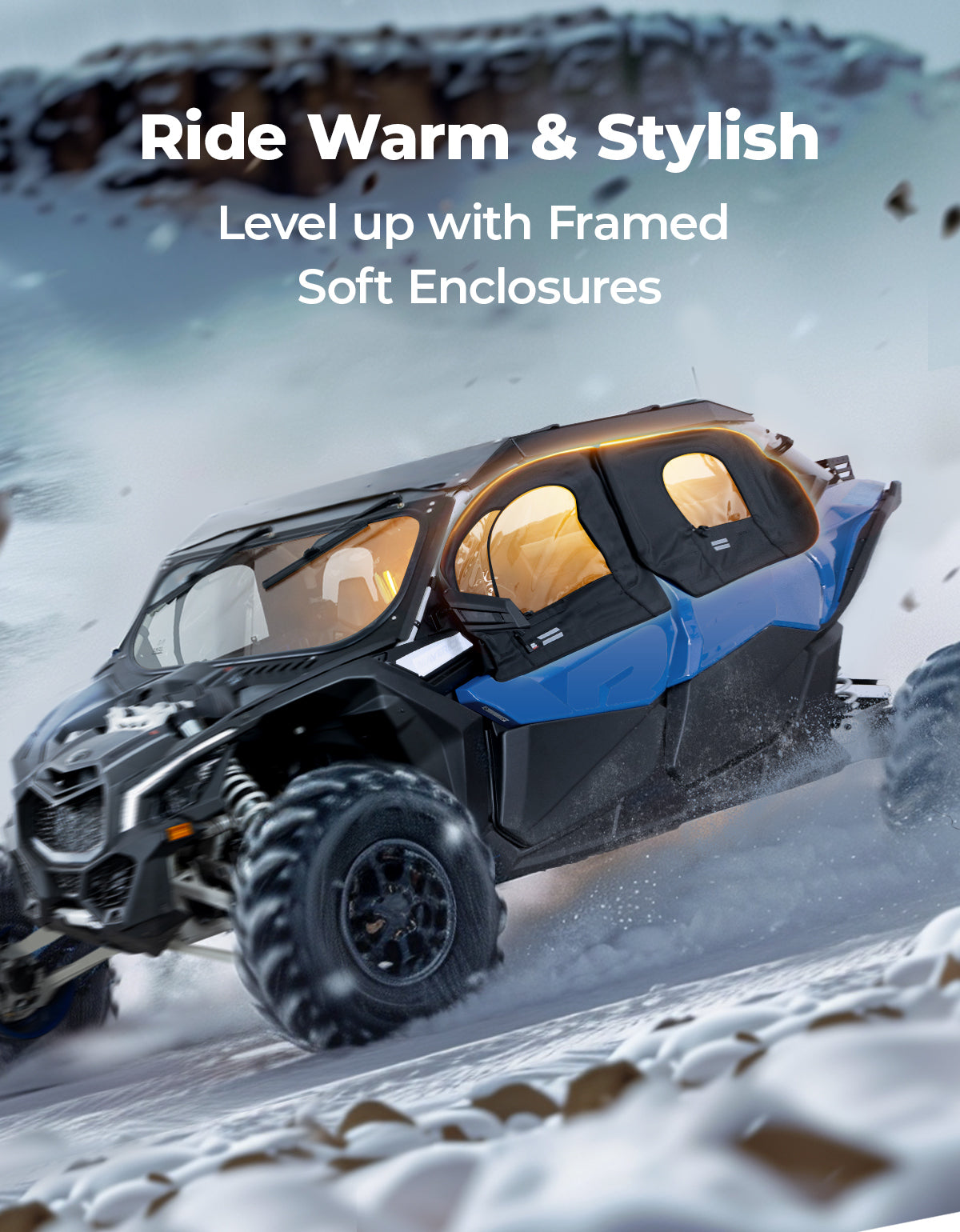 Photo of Soft Cab Enclosures with Metal Frame for Can-Am Maverick X3 MAX by Kemimoto - Premium for UTVs / Side by Sides