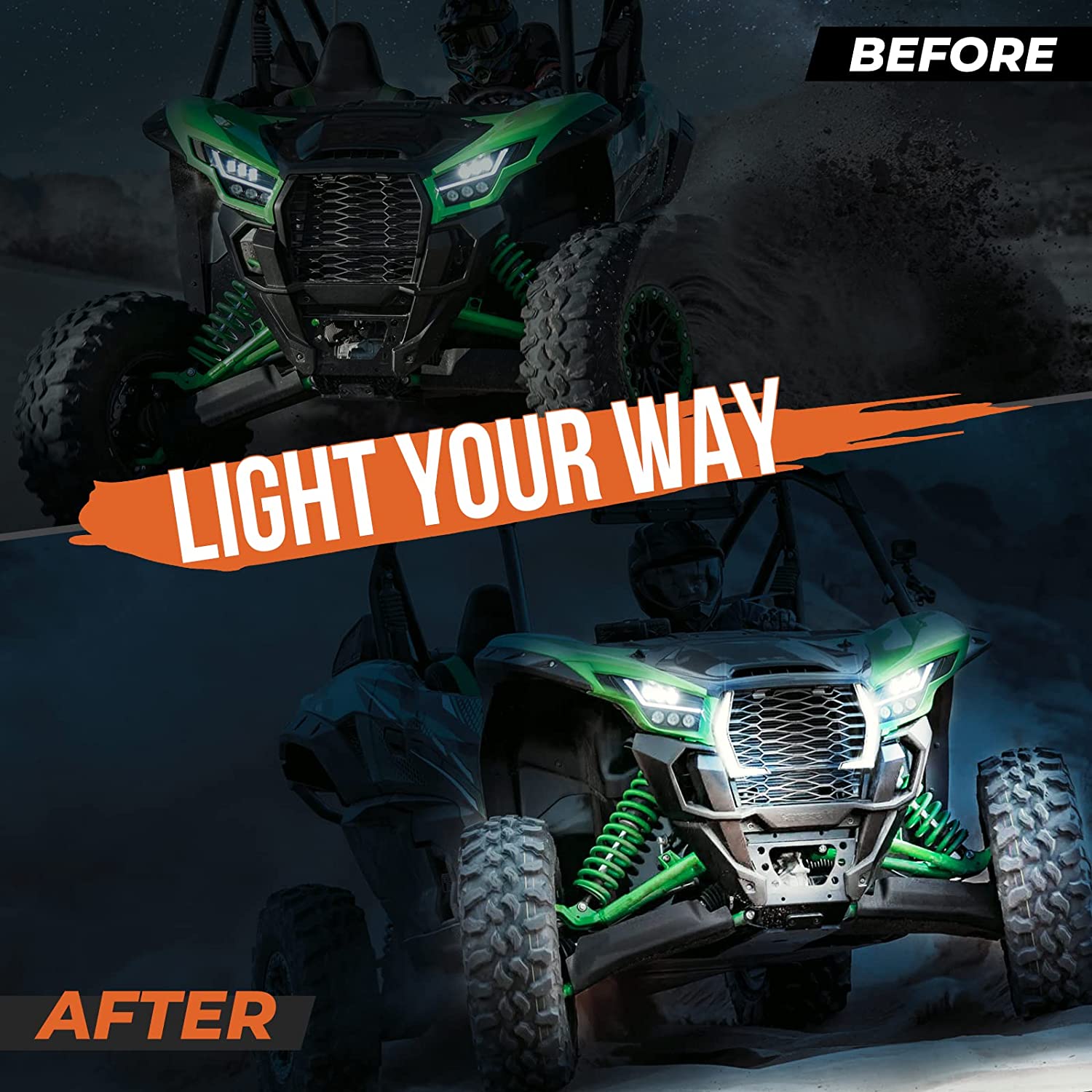 Photo of Fang Lights for Kawasaki Teryx KRX 1000 by Kemimoto - Premium for UTVs / Side by Sides
