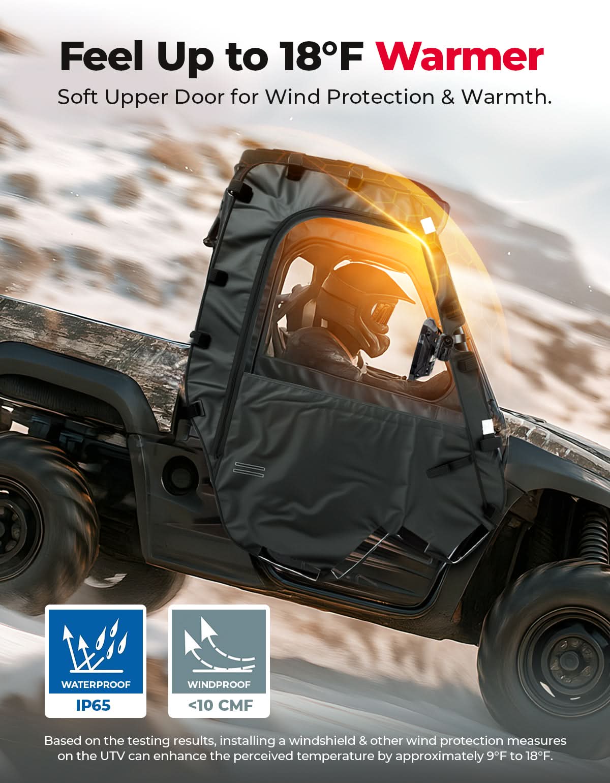 Photo of UTV Soft Doors for Hisun, Coleman, Axis, Massimo 500/700 – Waterproof Windproof Cab Enclosure by Kemimoto - Premium for UTVs / Side by Sides
