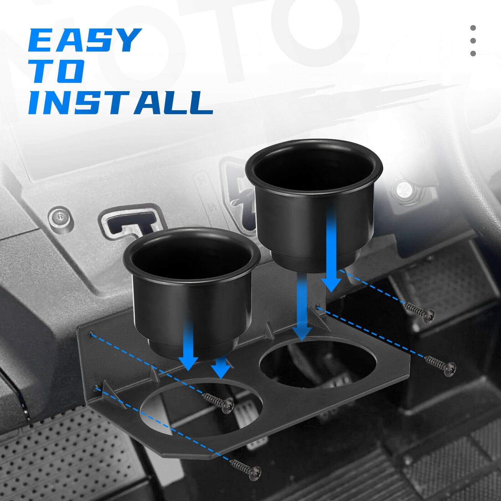 Photo of Center Dash Cup Holder for Honda Pioneer 700/700-4 2014-2023 by Kemimoto - Premium for UTVs / Side by Sides