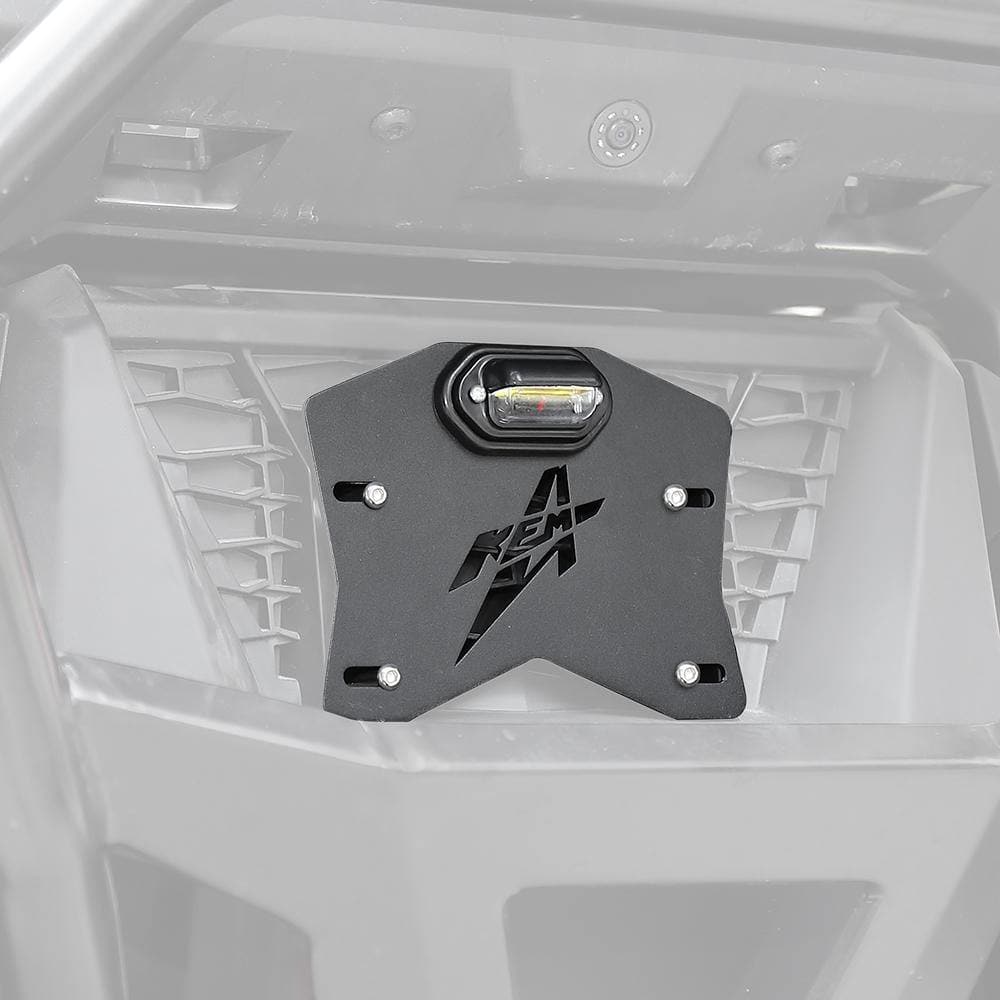 Photo of Universal LED License Plate Bracket Kit Fit Can-Am, Polaris by Kemimoto - Premium for UTVs / Side by Sides