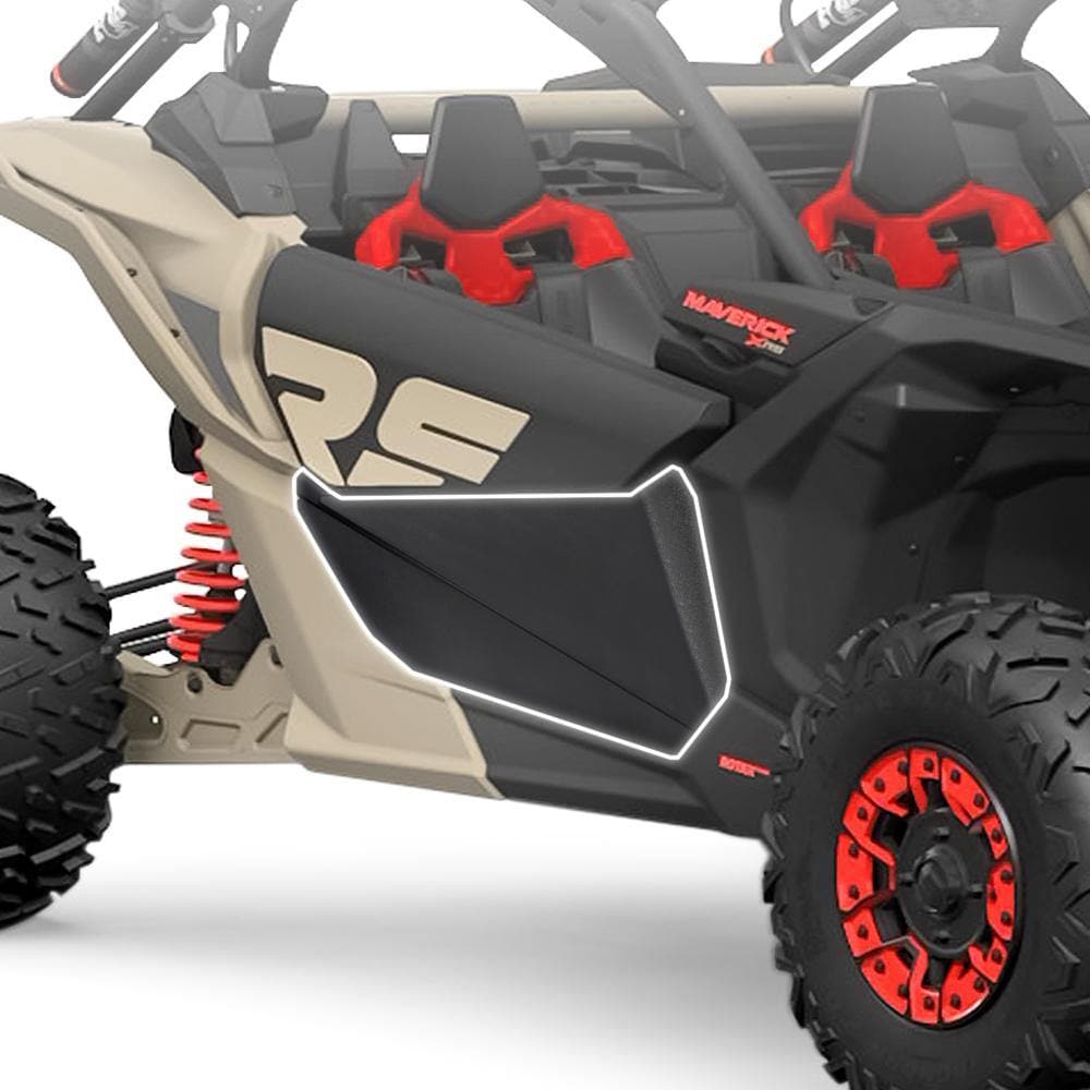 Photo of Rear View Side Mirrors & Front Lower Door Panel Inserts Fit Can Am Maverick X3 by Kemimoto - Premium for UTVs / Side by Sides