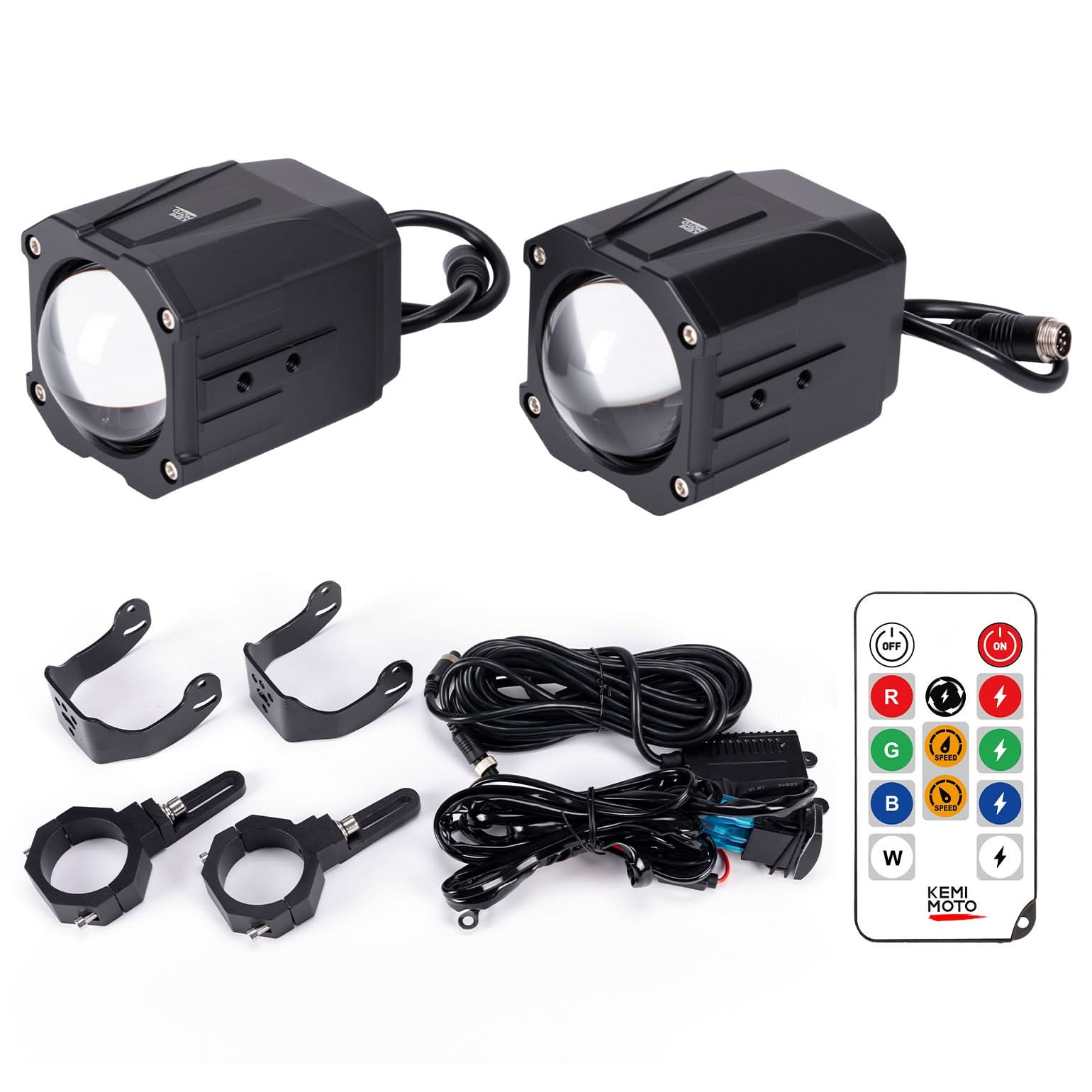 Photo of Whipless LED Chase Lights – 9 Flash Modes, Fits 1.5''–2'' Roll Cages – Compatible with RZR, Maverick X3, Defender, CFMoto by Kemimoto - Premium for UTVs / Side by Sides