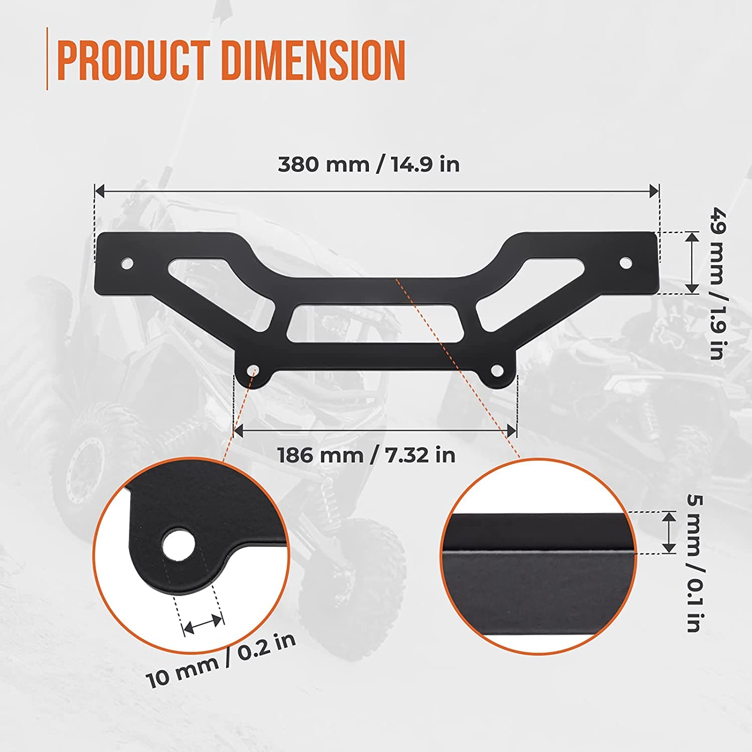 Photo of Shock Tower Light Bar Mount for Can-Am Maverick X3 by Kemimoto - Premium for UTVs / Side by Sides