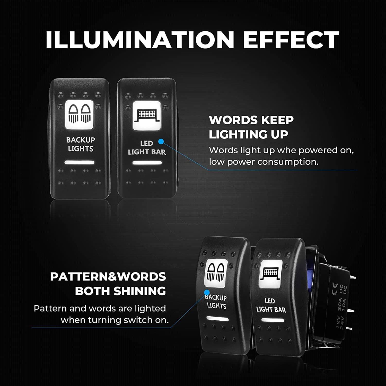 Photo of 2PCS Whip Light w/RF, APP Control & Flag mount & 12V Switch On-off by Kemimoto - Premium for UTVs / Side by Sides