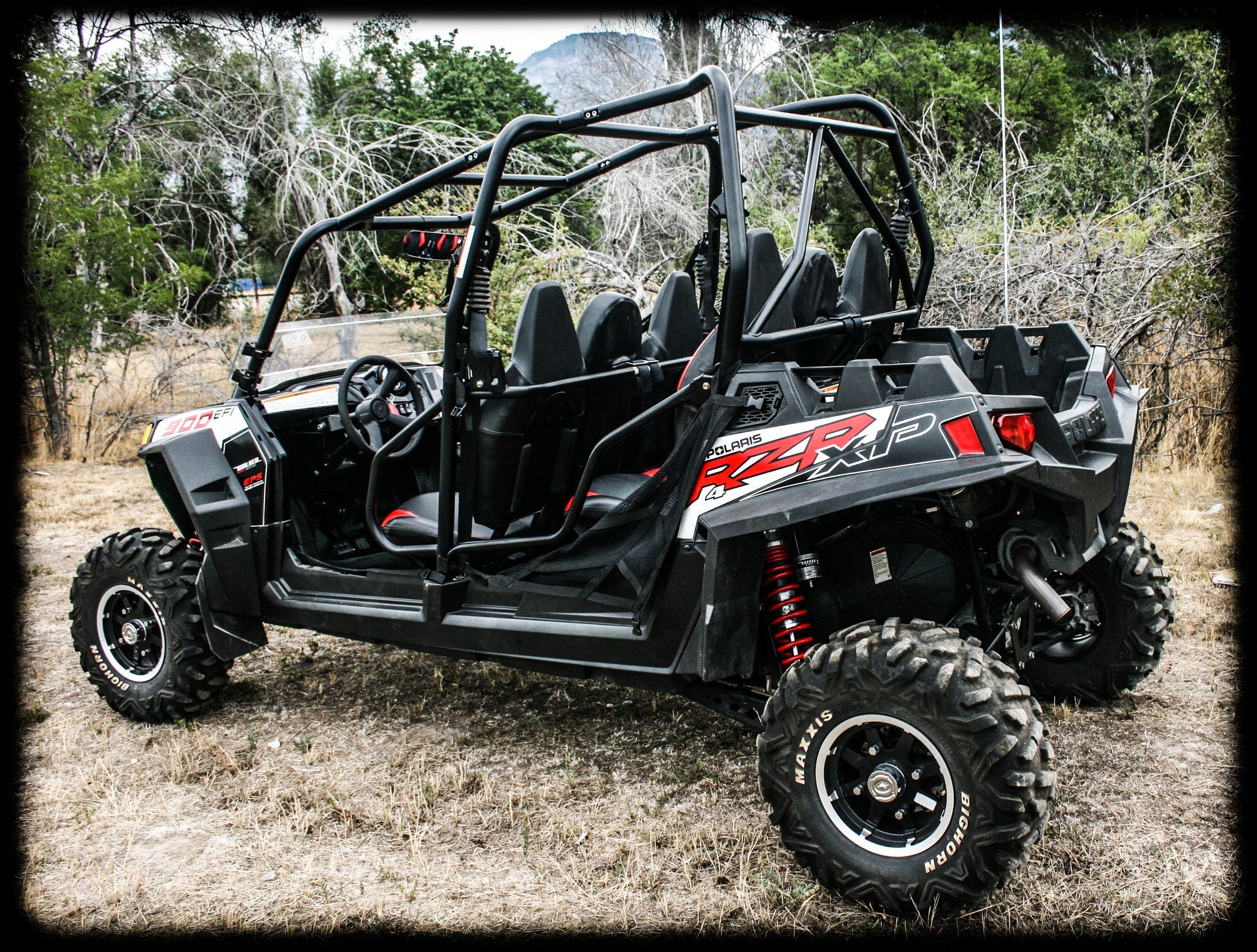 Photo of RZR 4 800 Bump Seats Set (Front and Rear) by UTV Mountain Accessories - Premium Bump Seat for UTVs / Side by Sides