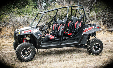 Photo of RZR 4 800 Bump Seats Set (Front and Rear) by UTVMA - Premium Bump Seat for UTVs / Side by Sides