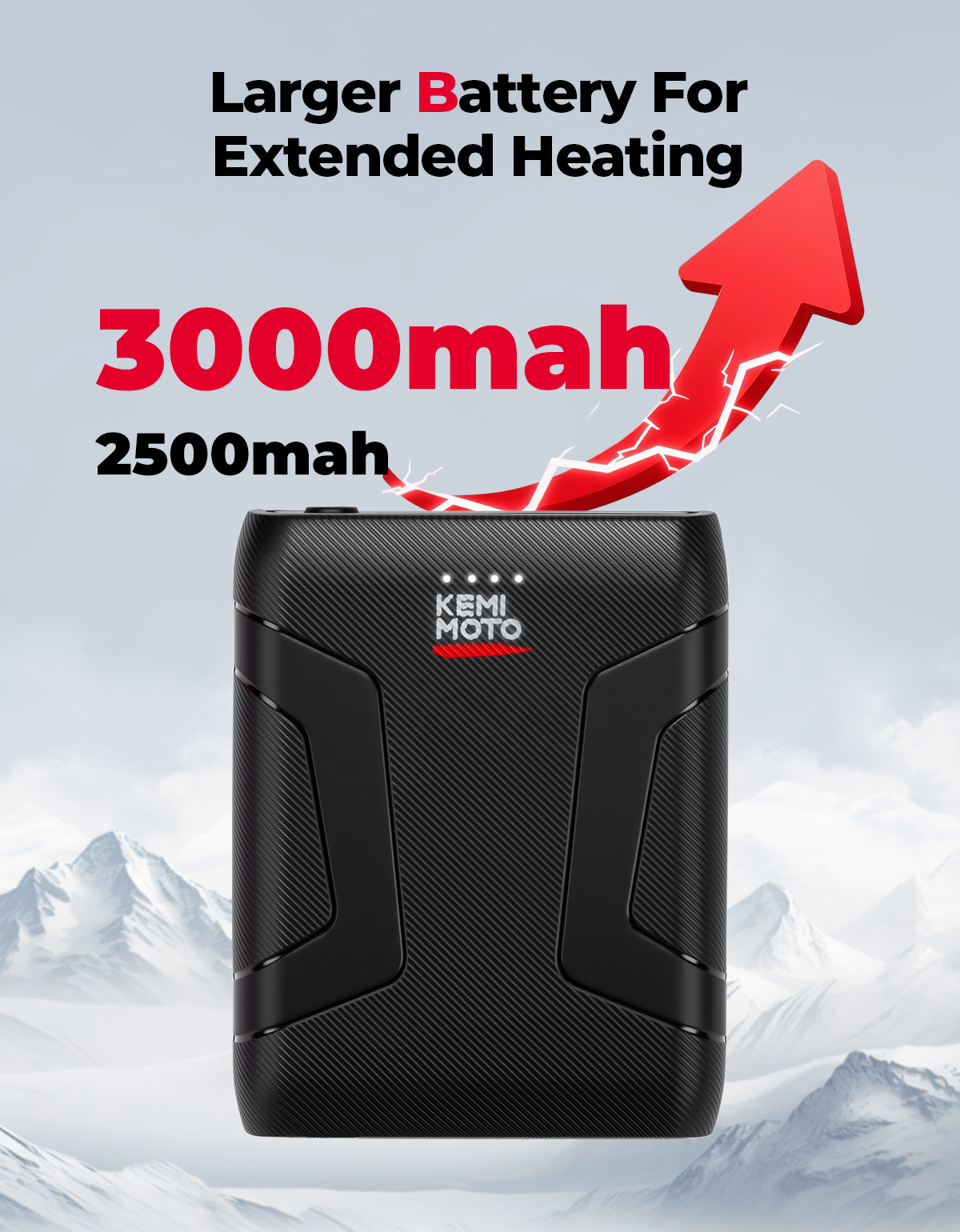 Photo of Rechargeable Battery 7.4V 2500mAh for Heated Gloves by Kemimoto - Premium for UTVs / Side by Sides