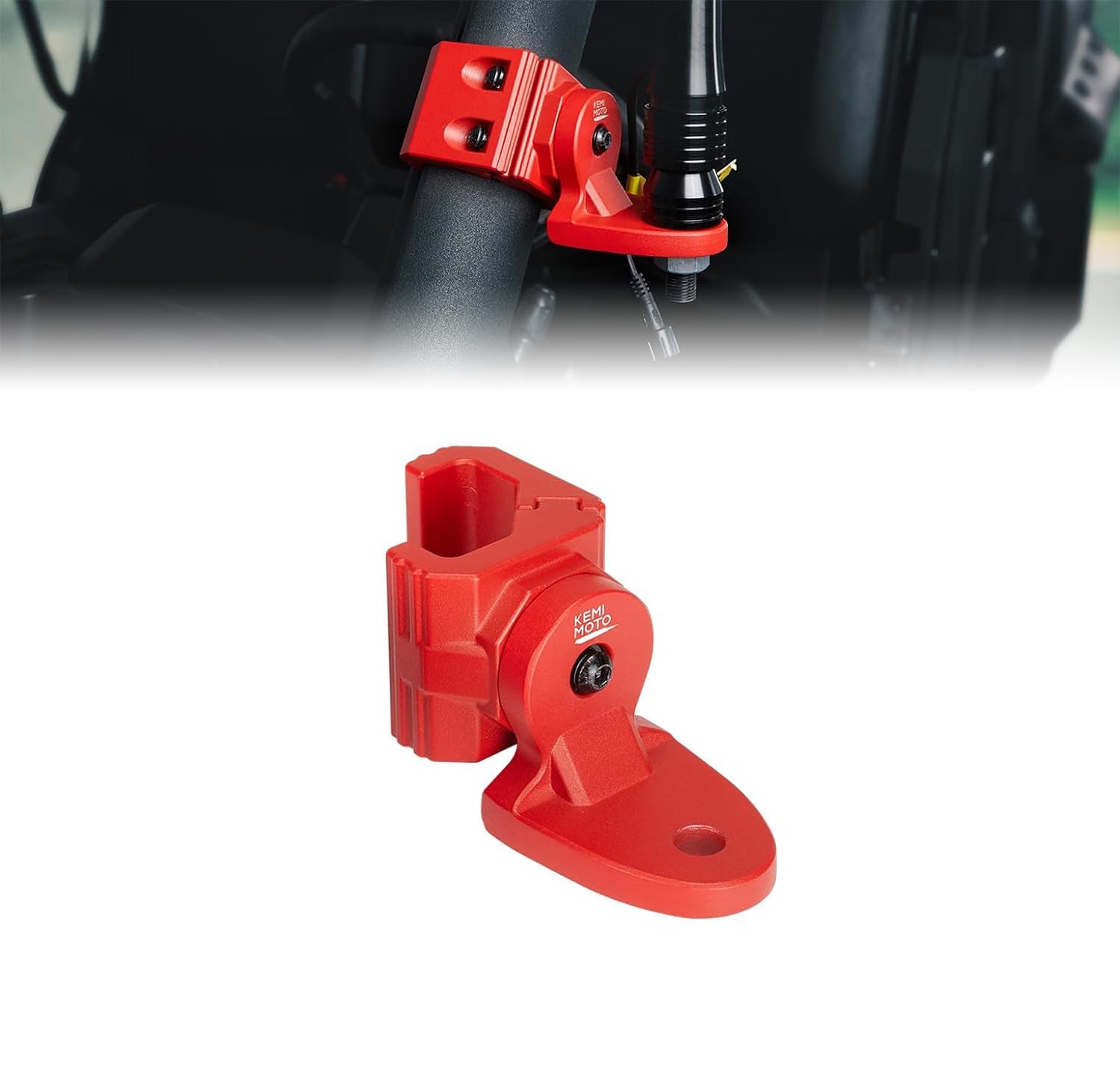 Photo of UTV Whip Light Flag Mounts fit Pro-Fit Cage by Kemimoto - Premium for UTVs / Side by Sides