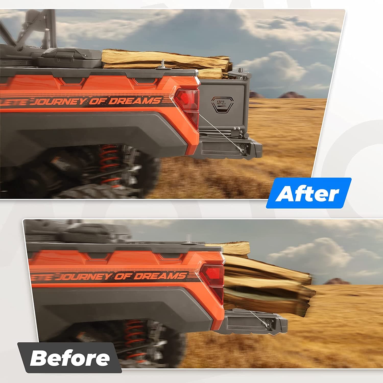 Photo of UTV Tailgate Extender for Ranger 1000/XP 1000/Crew 2017-2024 by Kemimoto - Premium for UTVs / Side by Sides