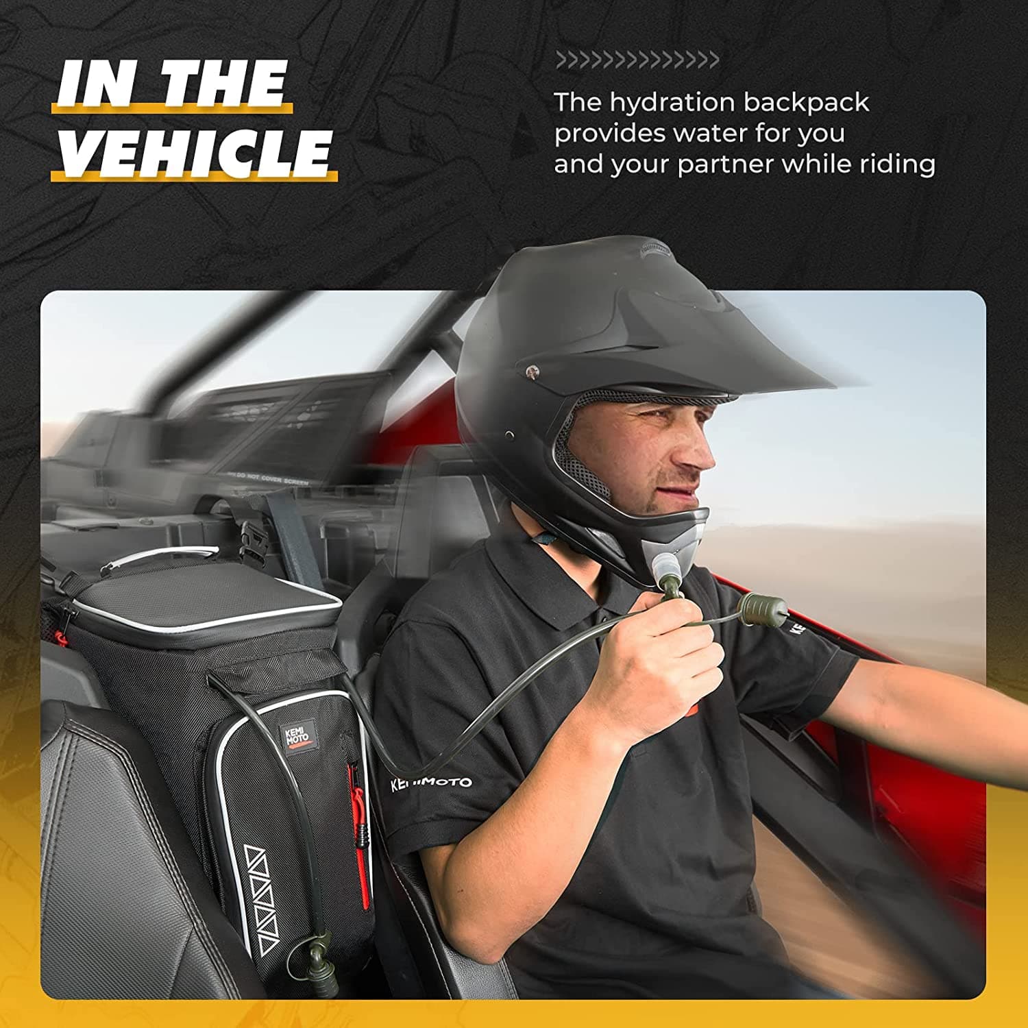 Photo of Updated Center Shoulder Console Bag W/Cooler Bag for Polaris/Can-Am by Kemimoto - Premium for UTVs / Side by Sides