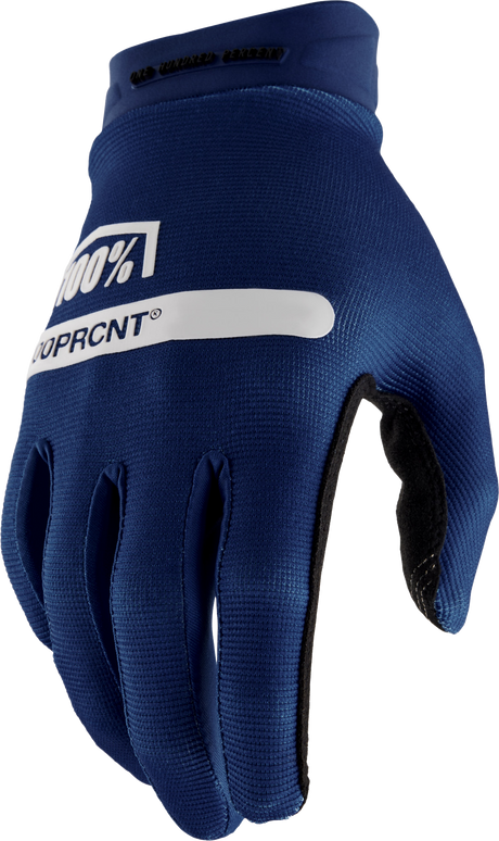 100% Ridecamp Riding Gloves - Blue, Large