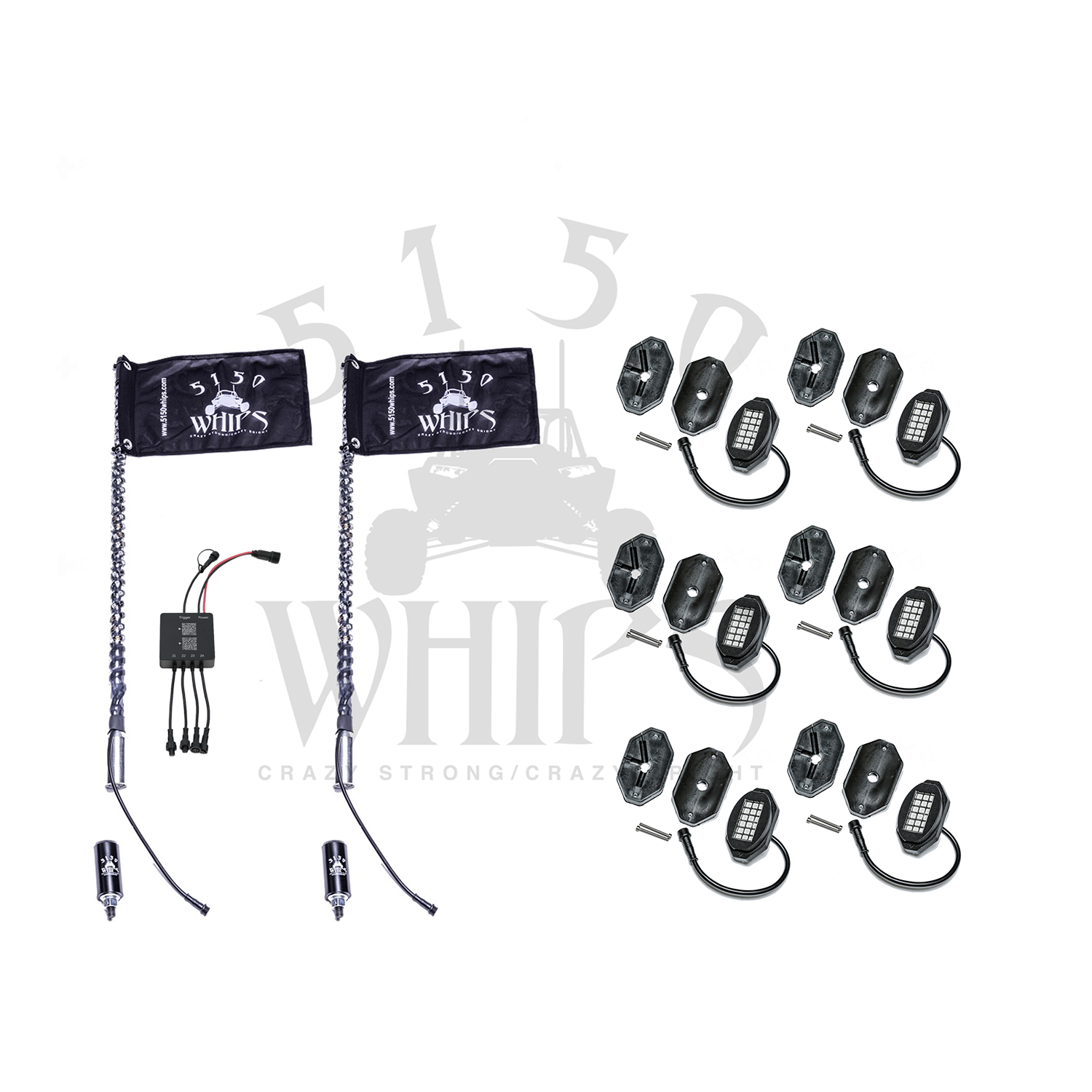 187 Whips and Rock Light Combo Kit